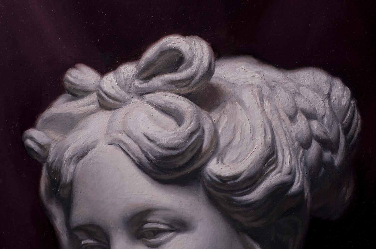 Venus Fundida - Pintura Figurativa Colores Negro Violeta Blanco Amarillo Gris en venta 1
