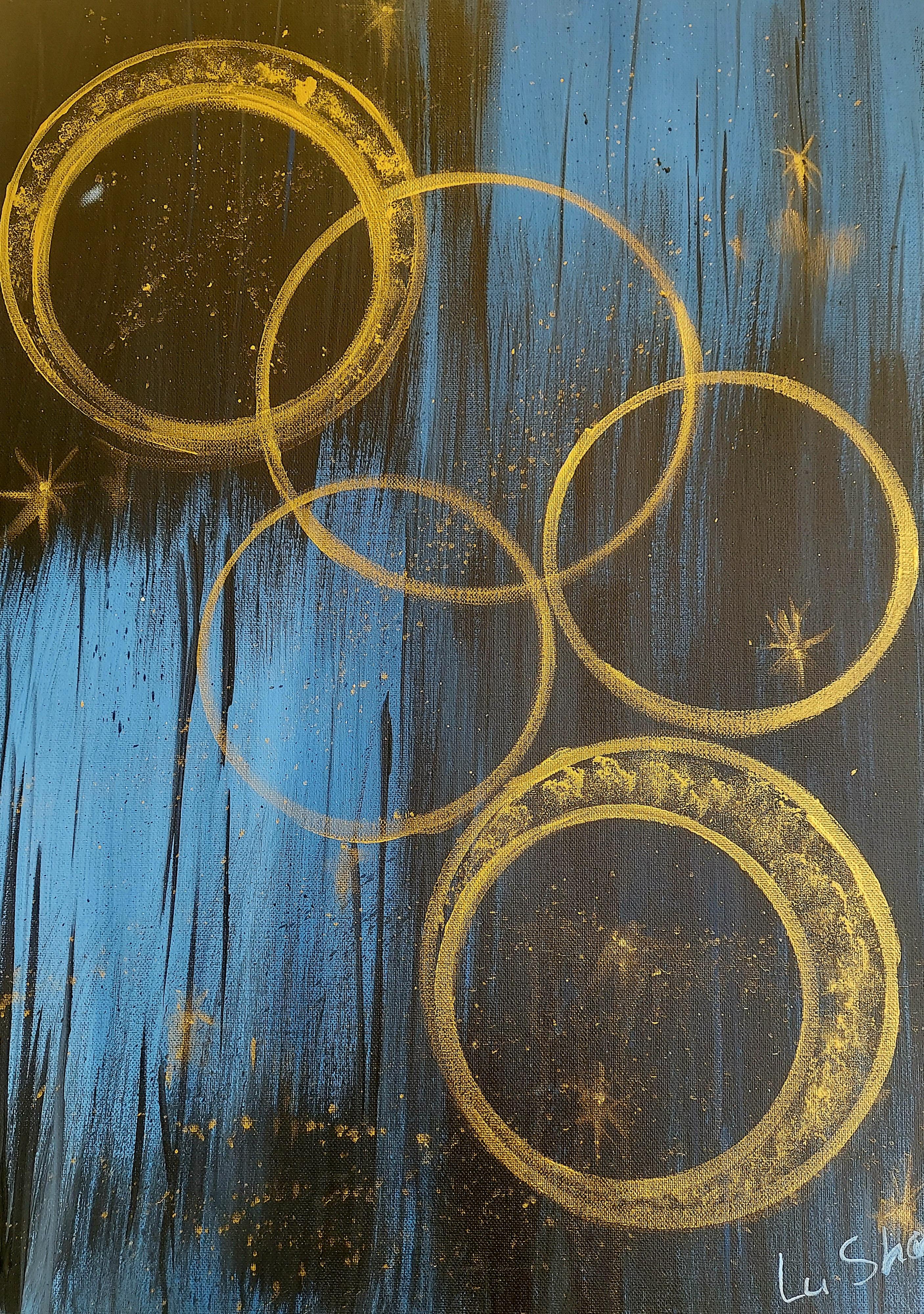 Feuerwerk – Painting von Lyubov Shovkun
