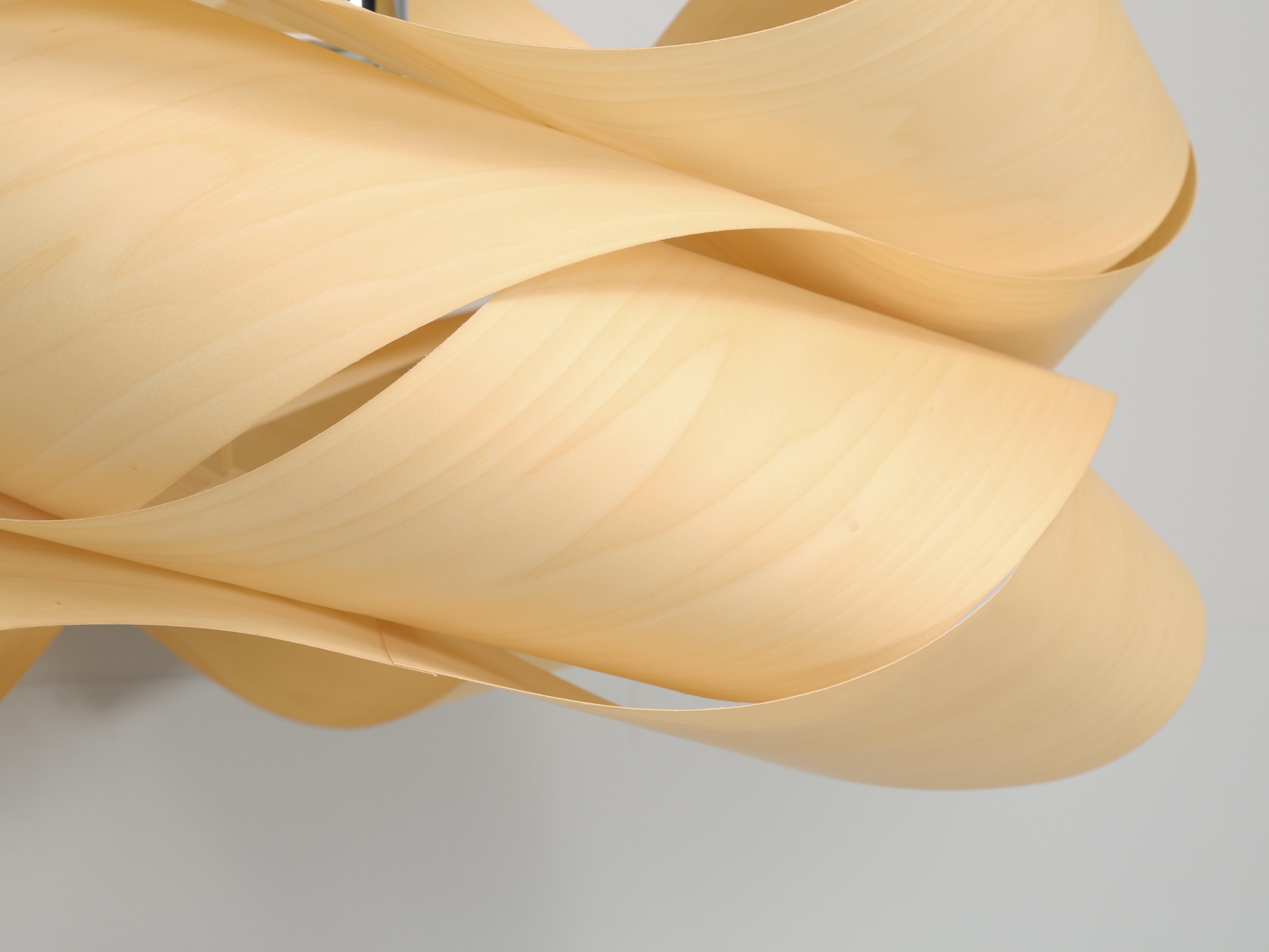 LZF Link Wood Veneer Pendant Chandelier Large Size Hand-Made in Spain For Sale 2