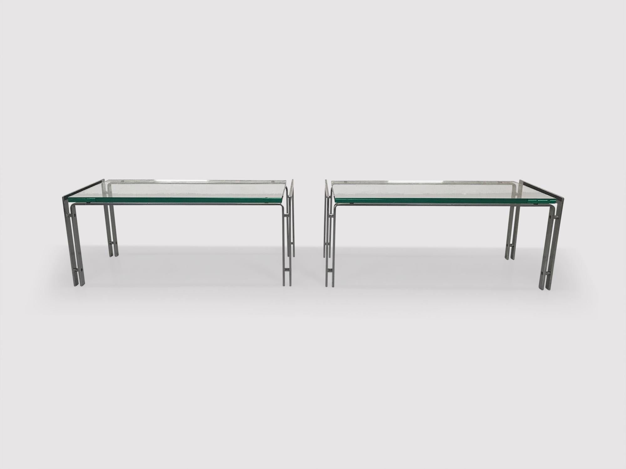 M-1 Side Table by Hank Kwint for Metaform 1980s, Set of 2 For Sale 1