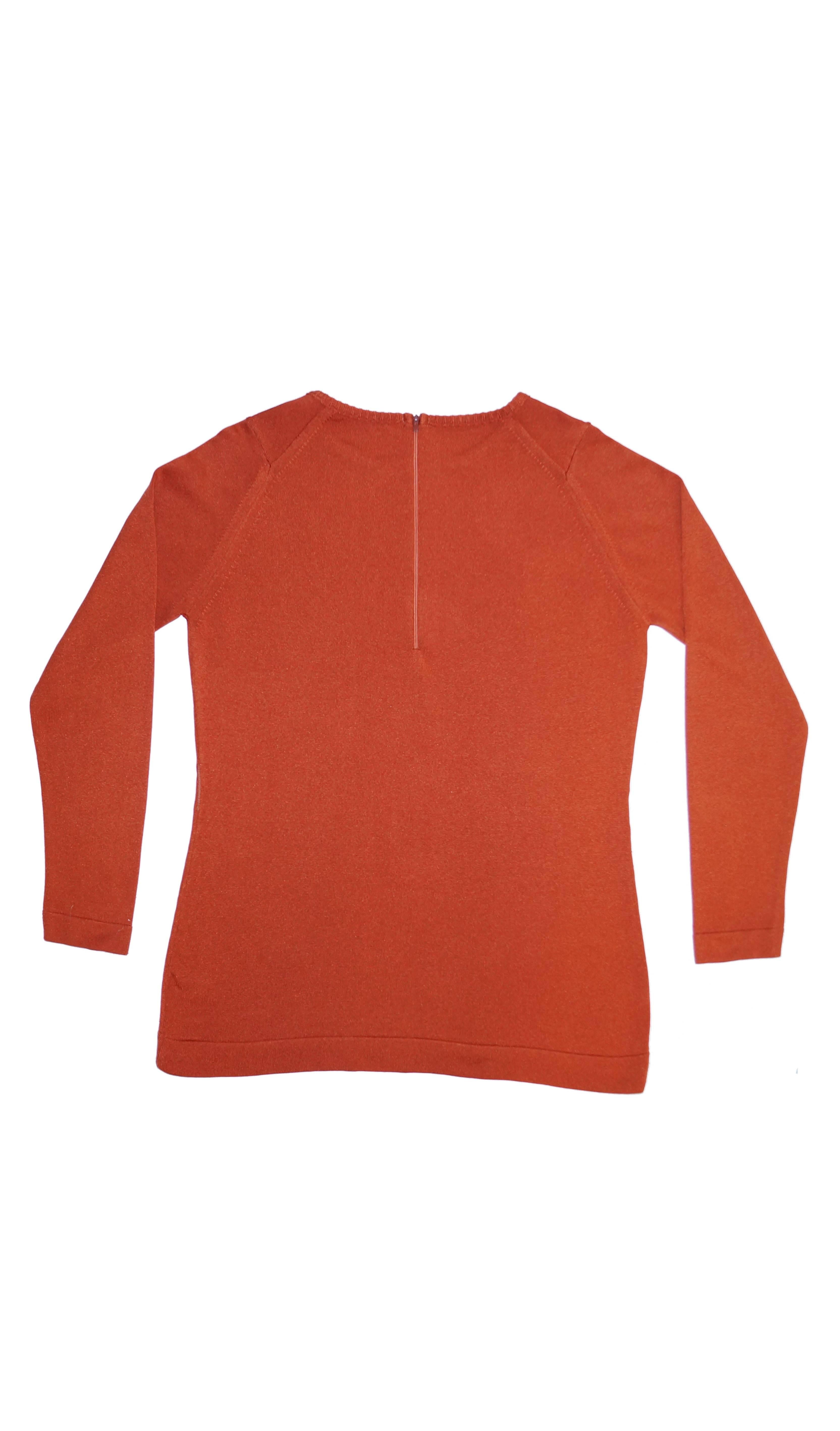 Givenchy Sport Tangerine Orange Pullover Sweater, 1970s  6