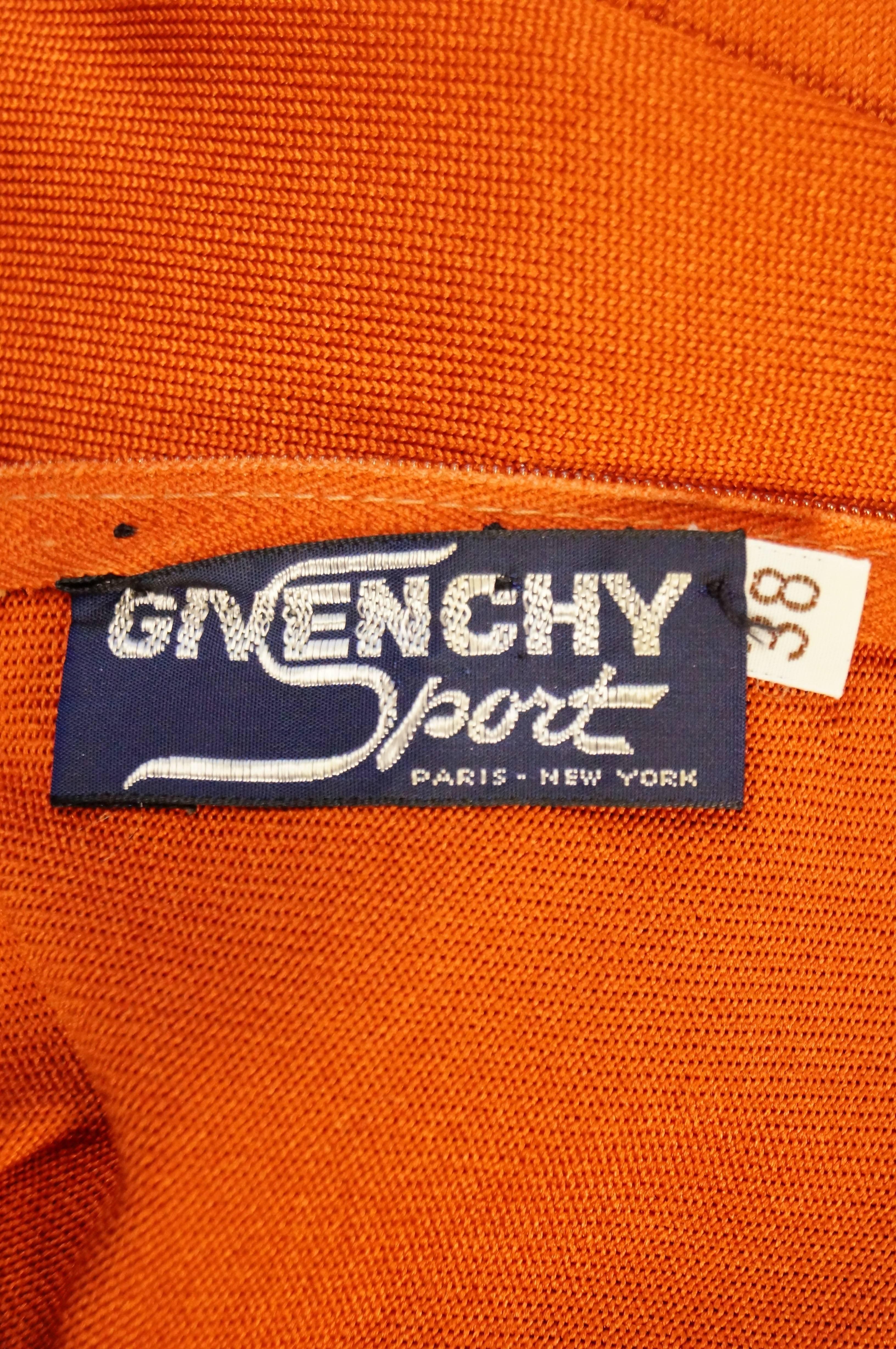 Givenchy Sport Tangerine Orange Pullover Sweater, 1970s  8