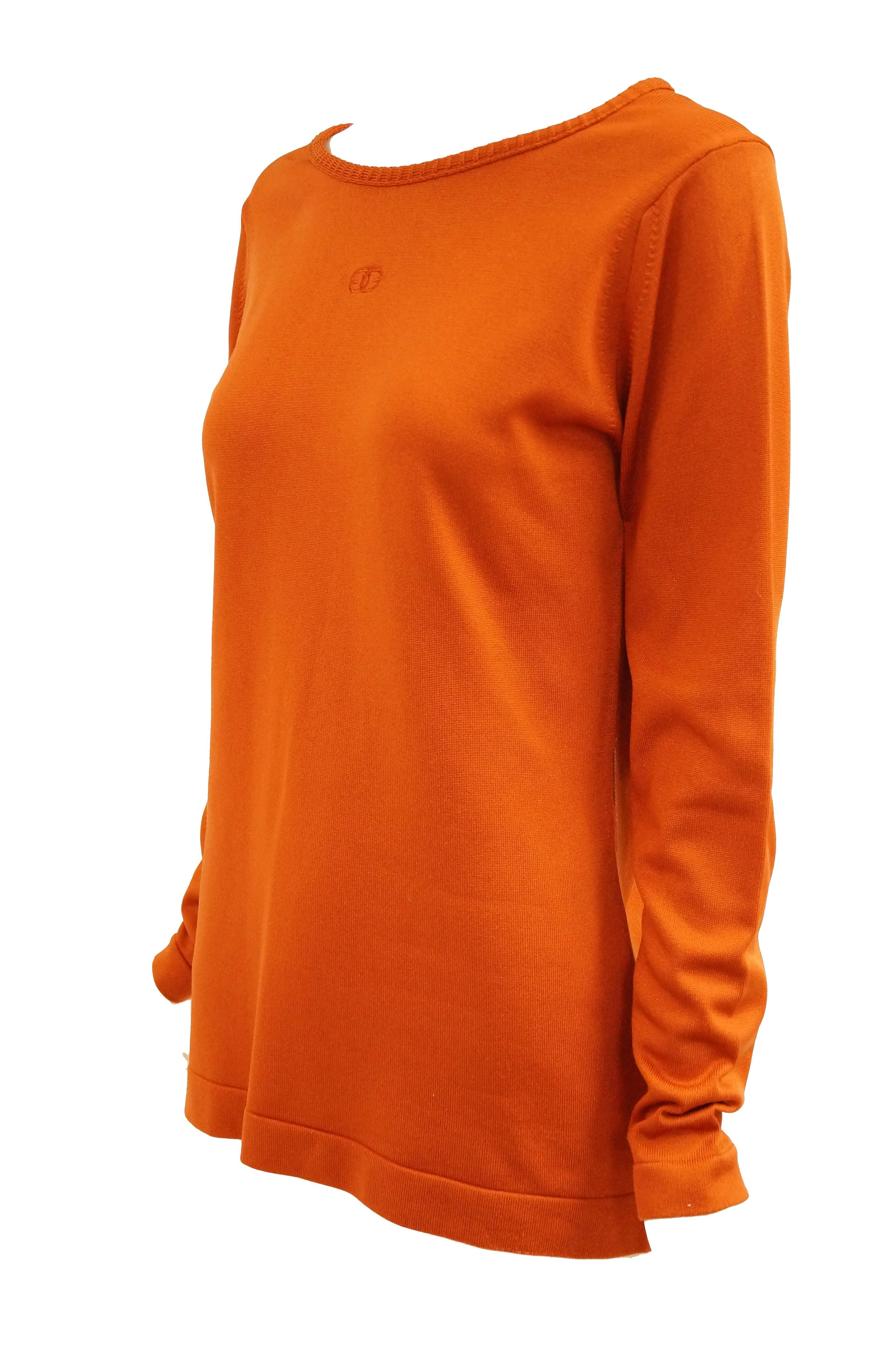 Givenchy Sport Tangerine Orange Pullover Sweater, 1970s  In Excellent Condition In Houston, TX