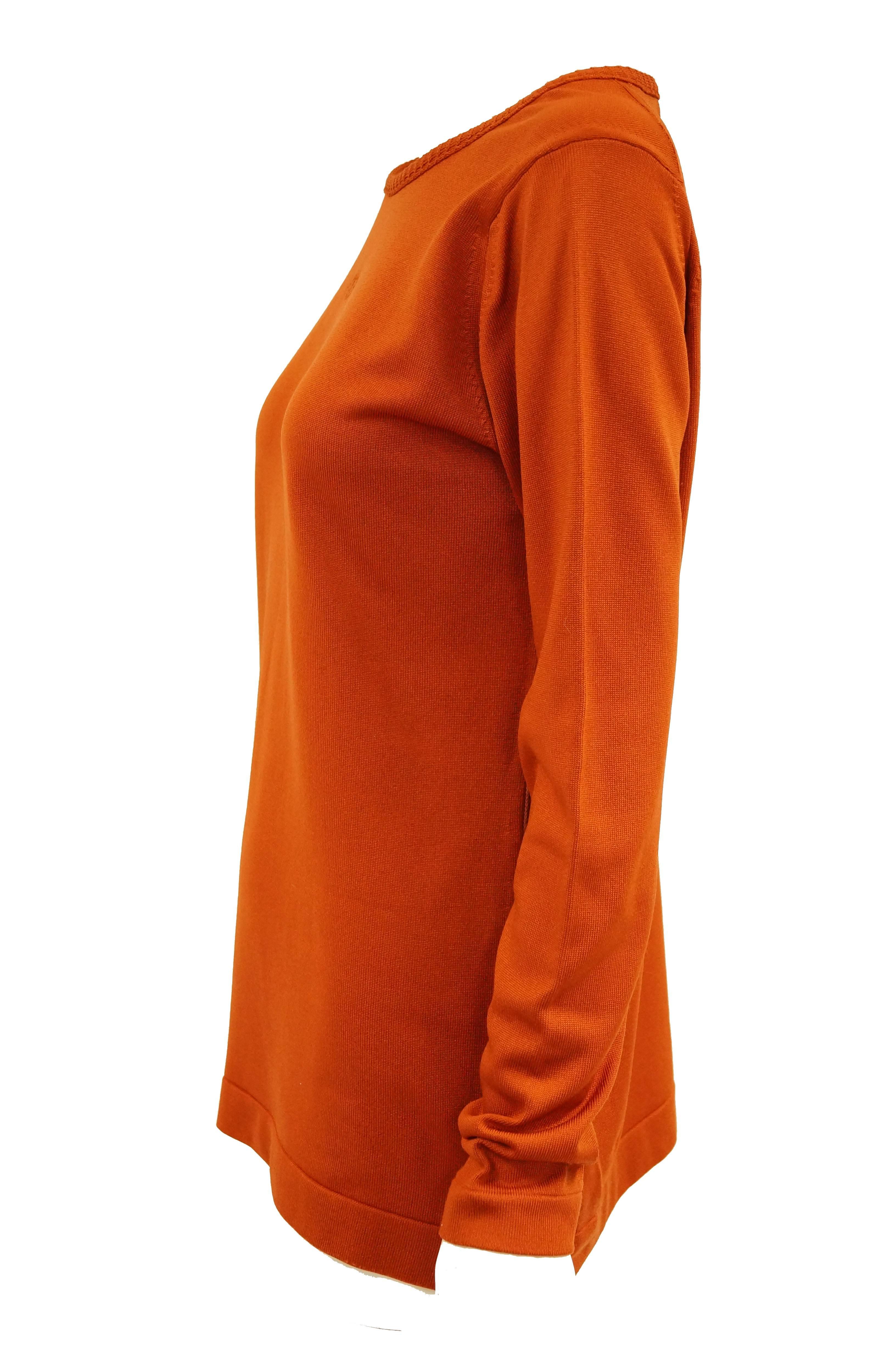 Women's Givenchy Sport Tangerine Orange Pullover Sweater, 1970s 