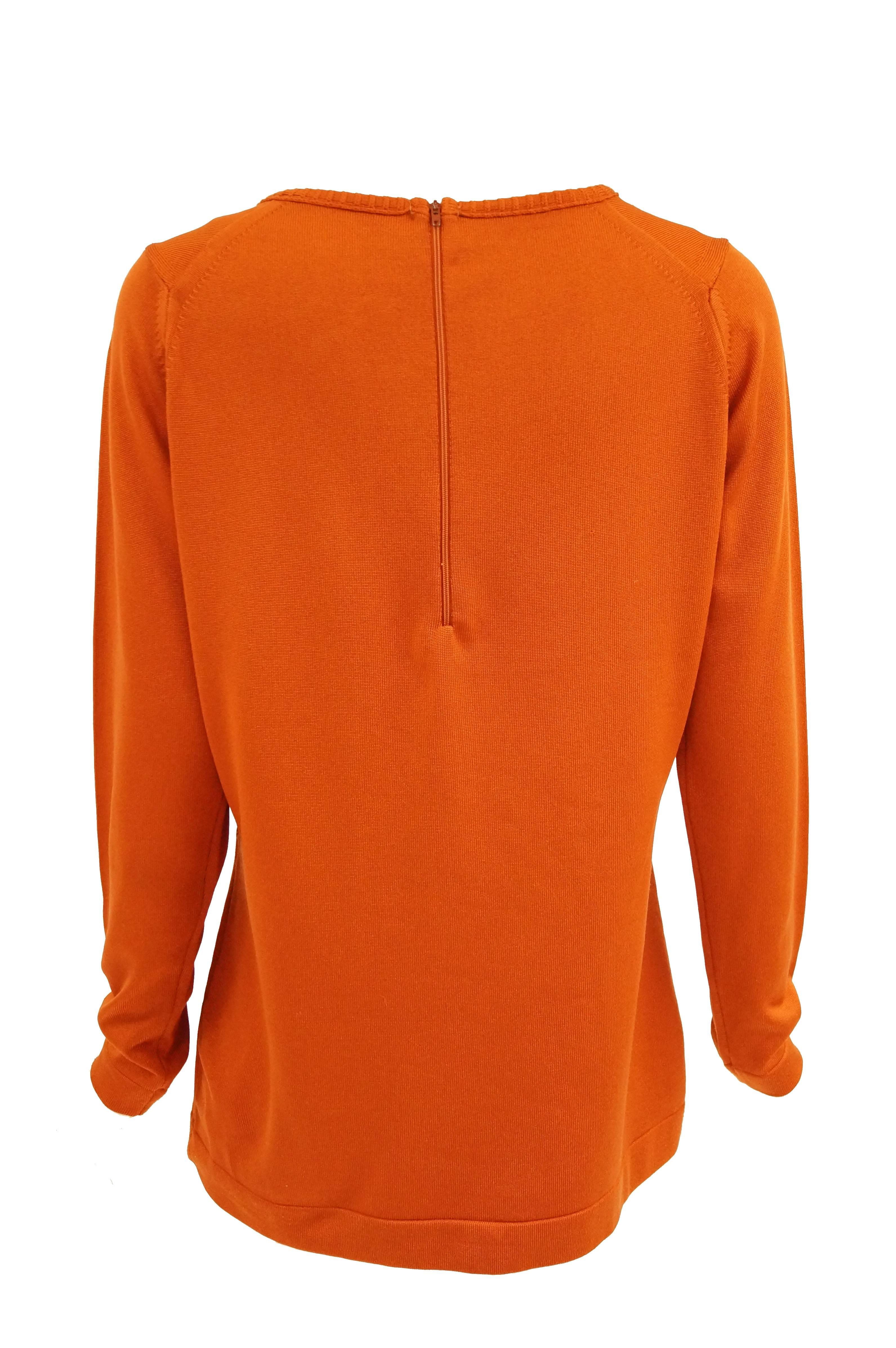 Givenchy Sport Tangerine Orange Pullover Sweater, 1970s  2