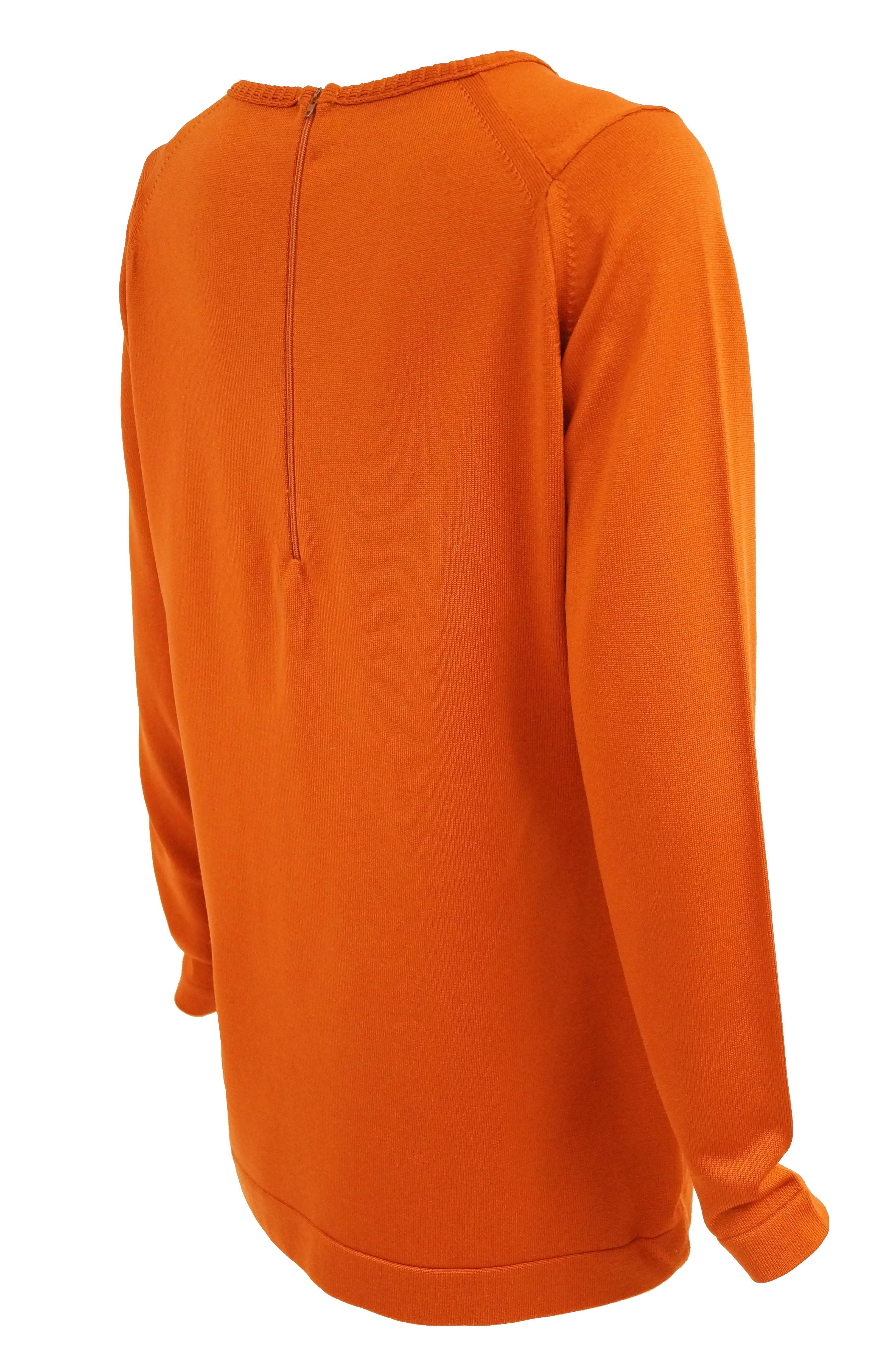 Givenchy Sport Tangerine Orange Pullover Sweater, 1970s  3