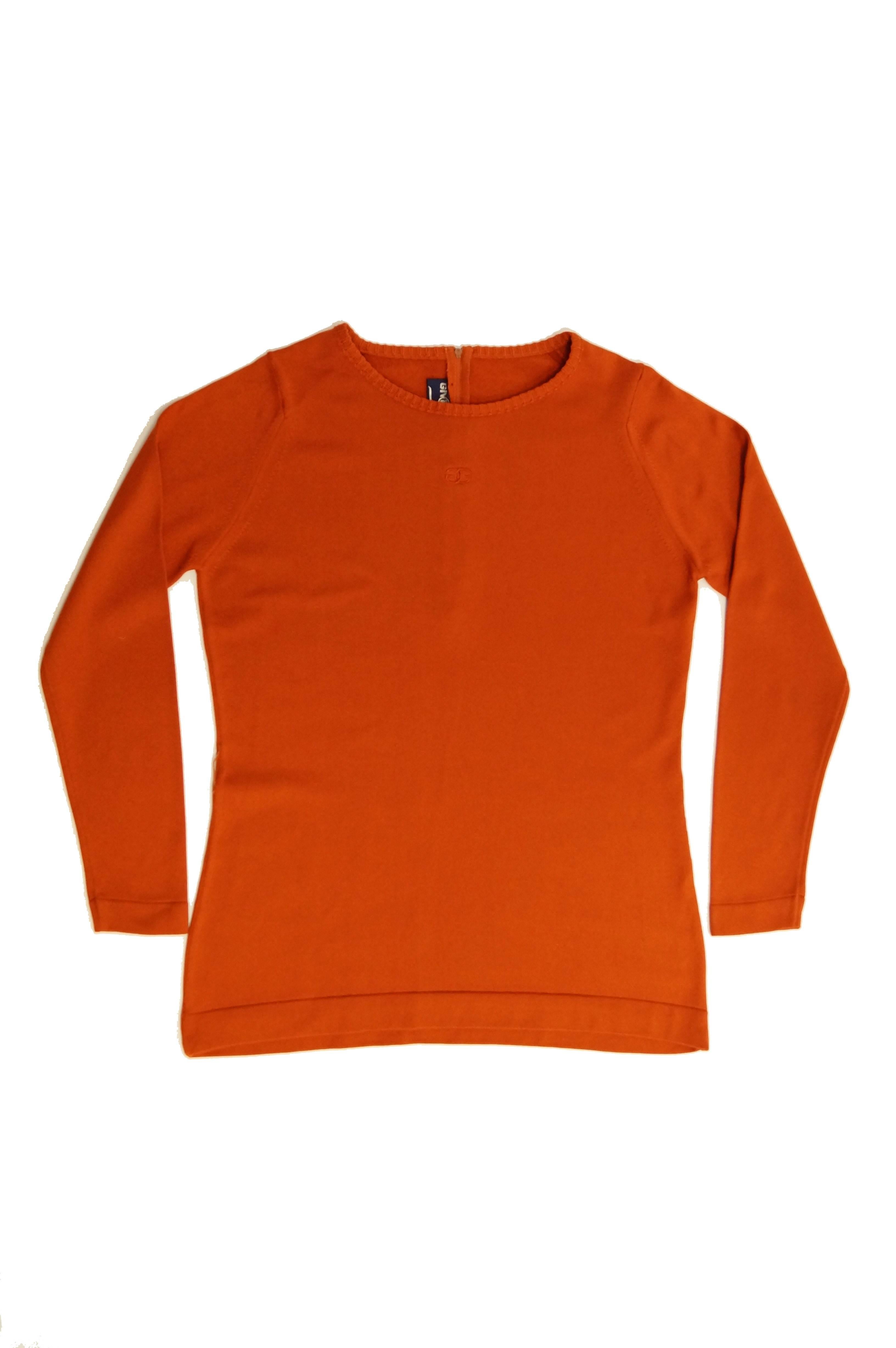 Givenchy Sport Tangerine Orange Pullover Sweater, 1970s  5
