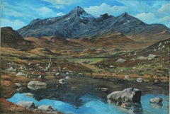 Vintage Langdale Lake District Fine English Oil Painting Mountain Landscape
