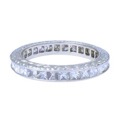 M Beaudry Princess Cut Diamant Eternity Band Platin Größe 6,5 Ehering