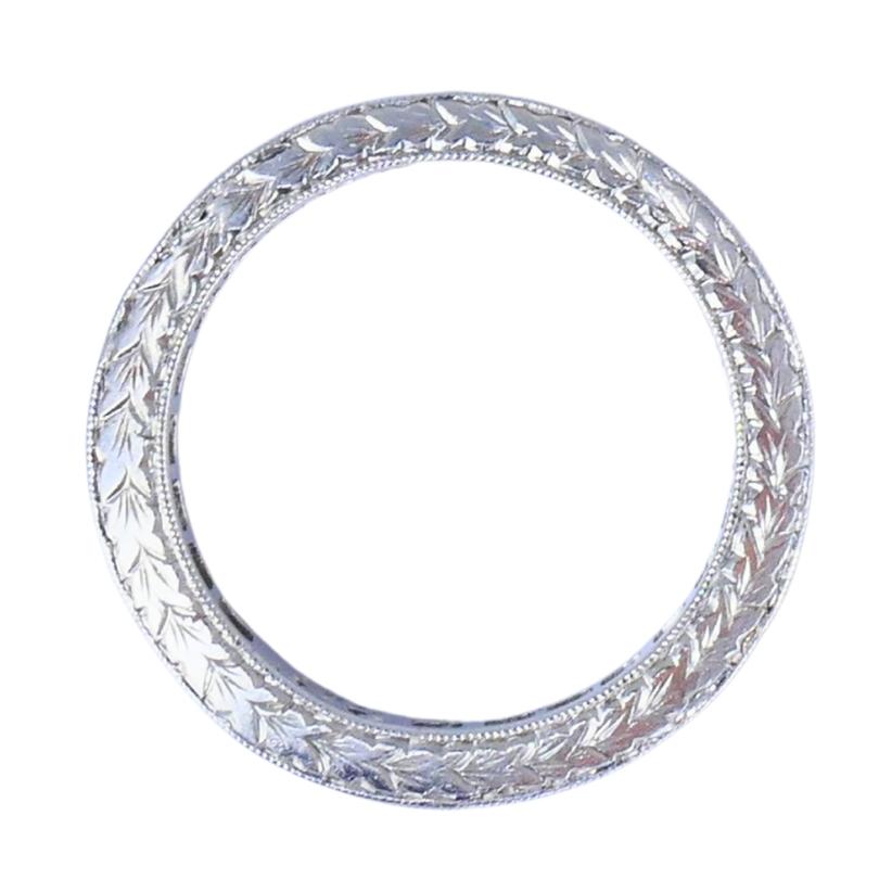 Taglio princess M Beaudry Anello di Eternità con Diamante Taglio Principale in Platino Misura 6,5 in vendita