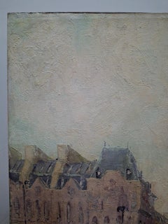M. Brisson "French Flower Vendor" Original Oil Painting c.1950