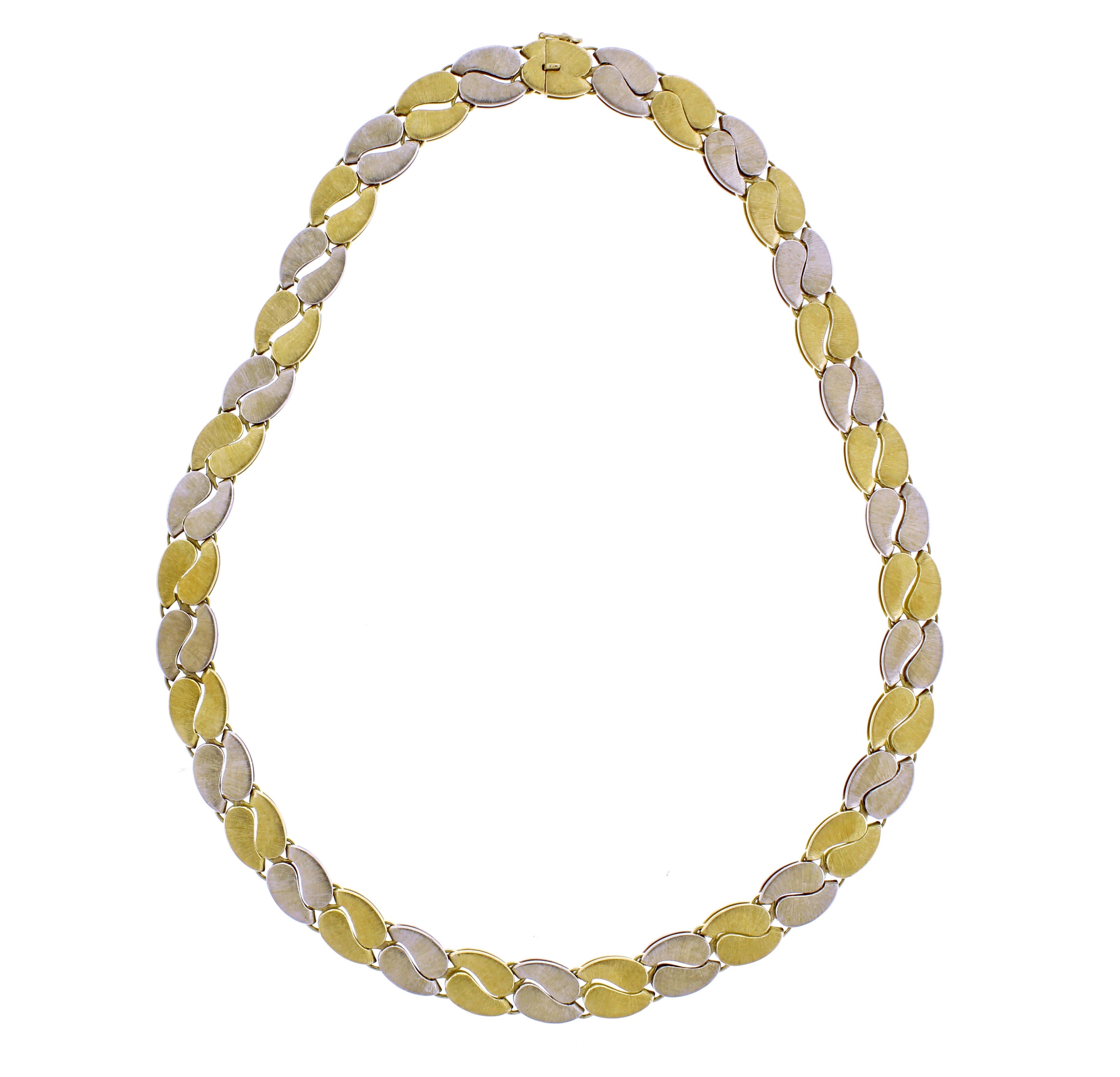 M. Buccellati Two-Tone Reversible Polished and Textured Gold Necklace