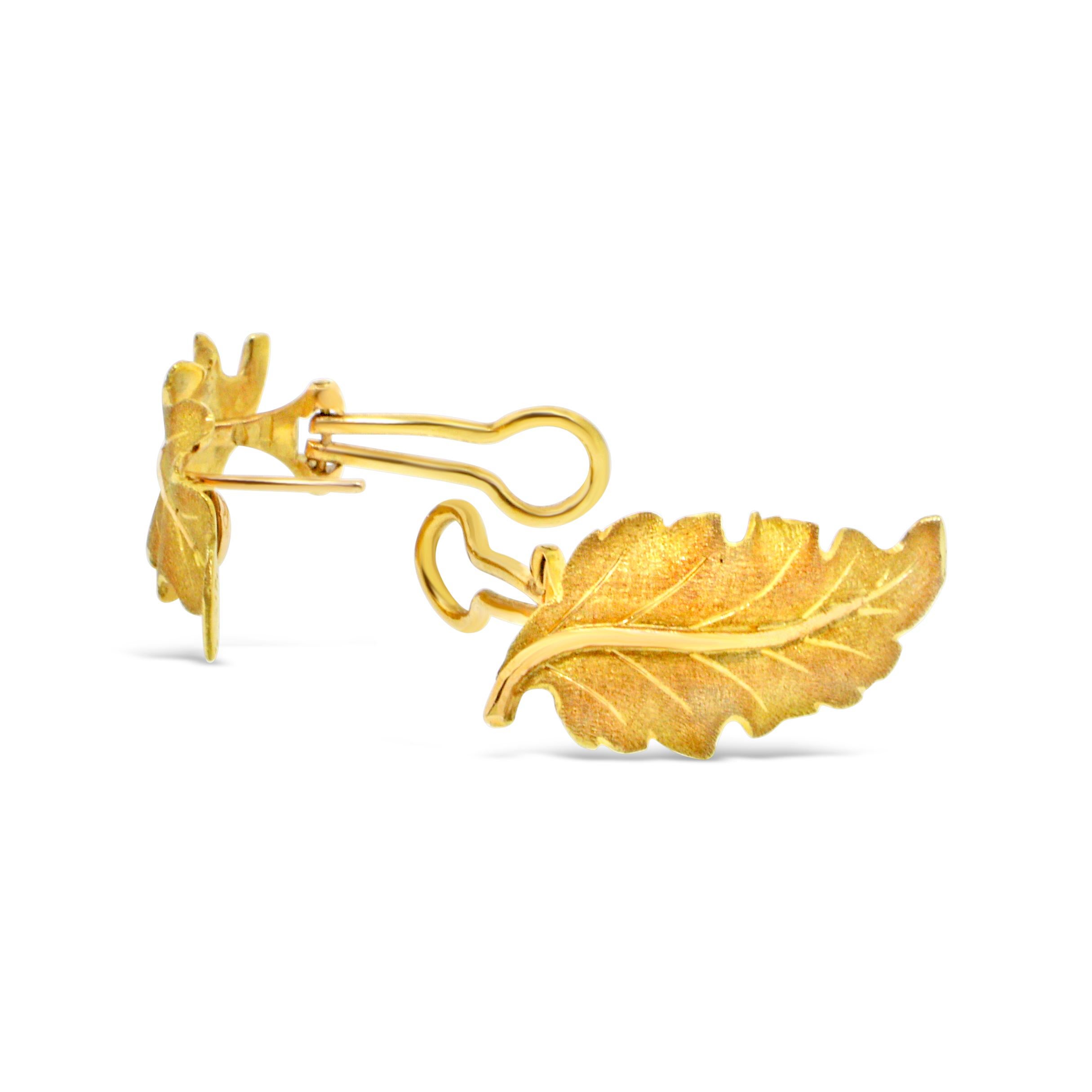 Women's M. Buccellati Vintage 18k Gold Leaf Earrings
