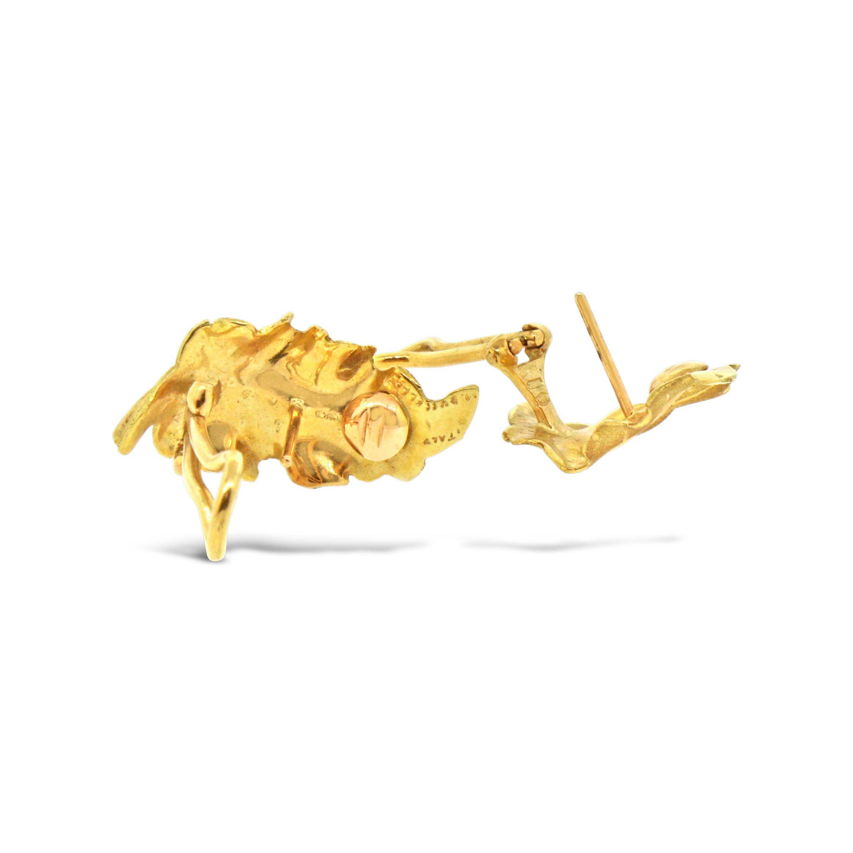 M. Buccellati Vintage 18k Gold Leaf Earrings 1