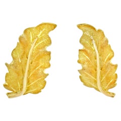 M. Buccellati Vintage 18k Gold Leaf Earrings