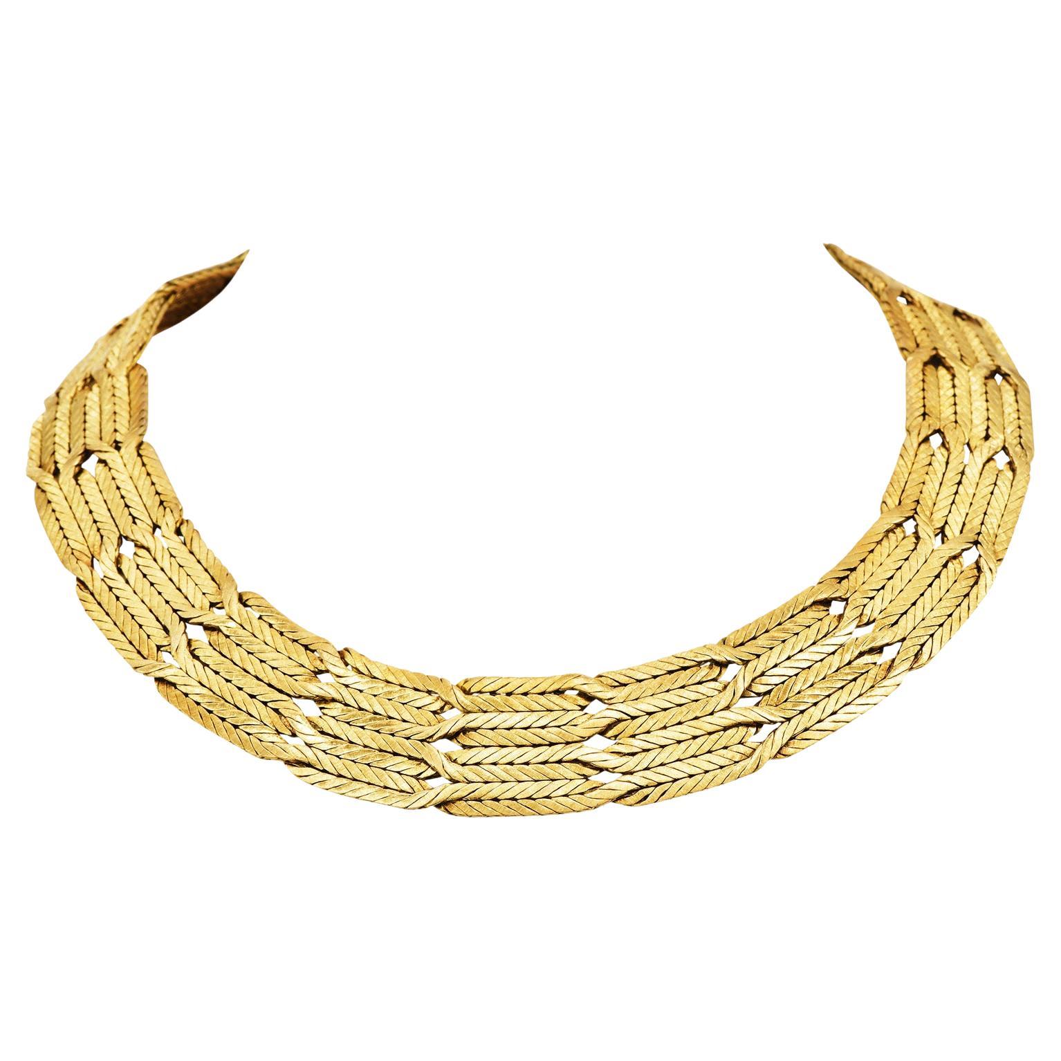 M. Buccellati Collier ras du cou vintage tissé - or jaune 18 carats