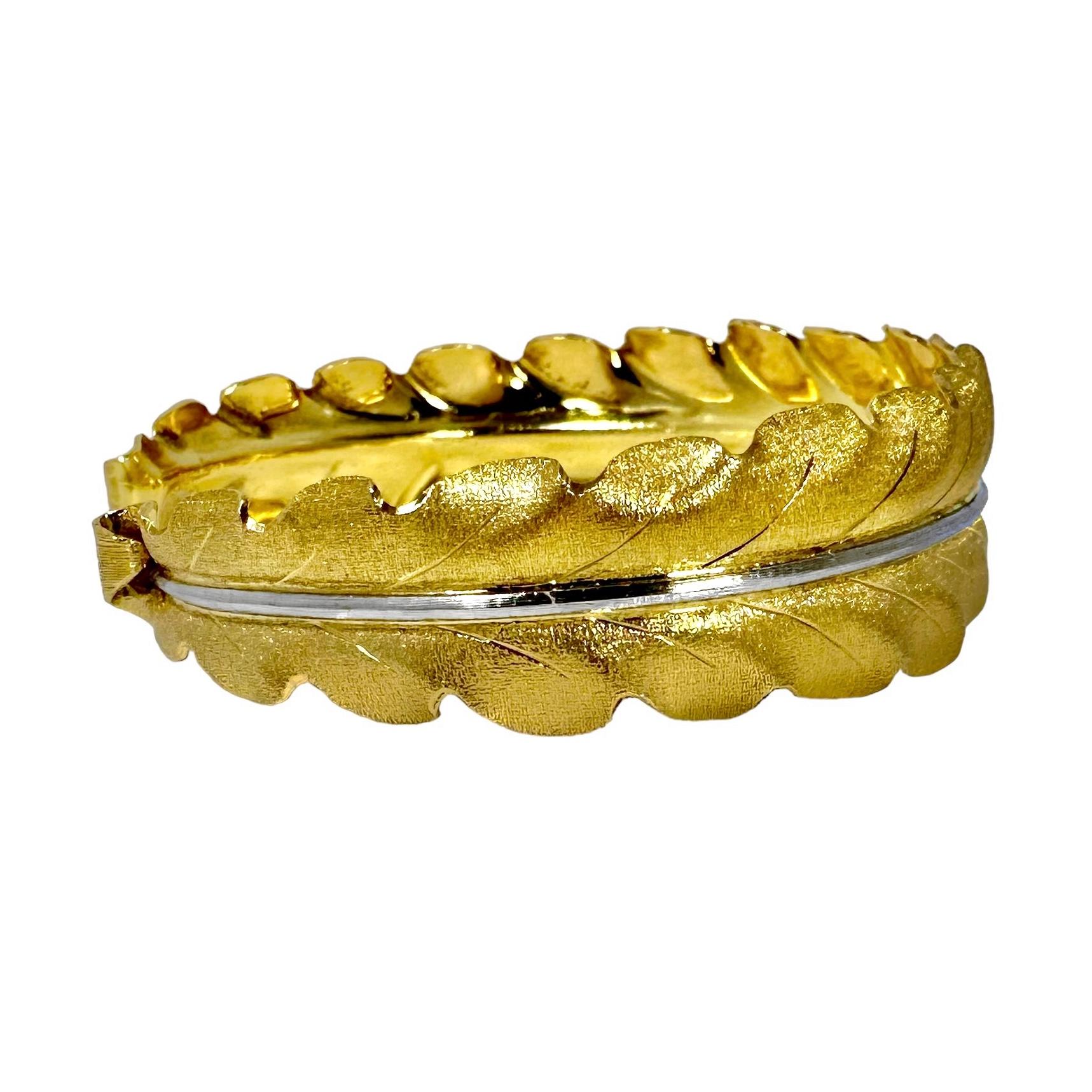 Women's M. Buccellatti 18k Gold Laurel Leaf Bangle Bracelet For Sale
