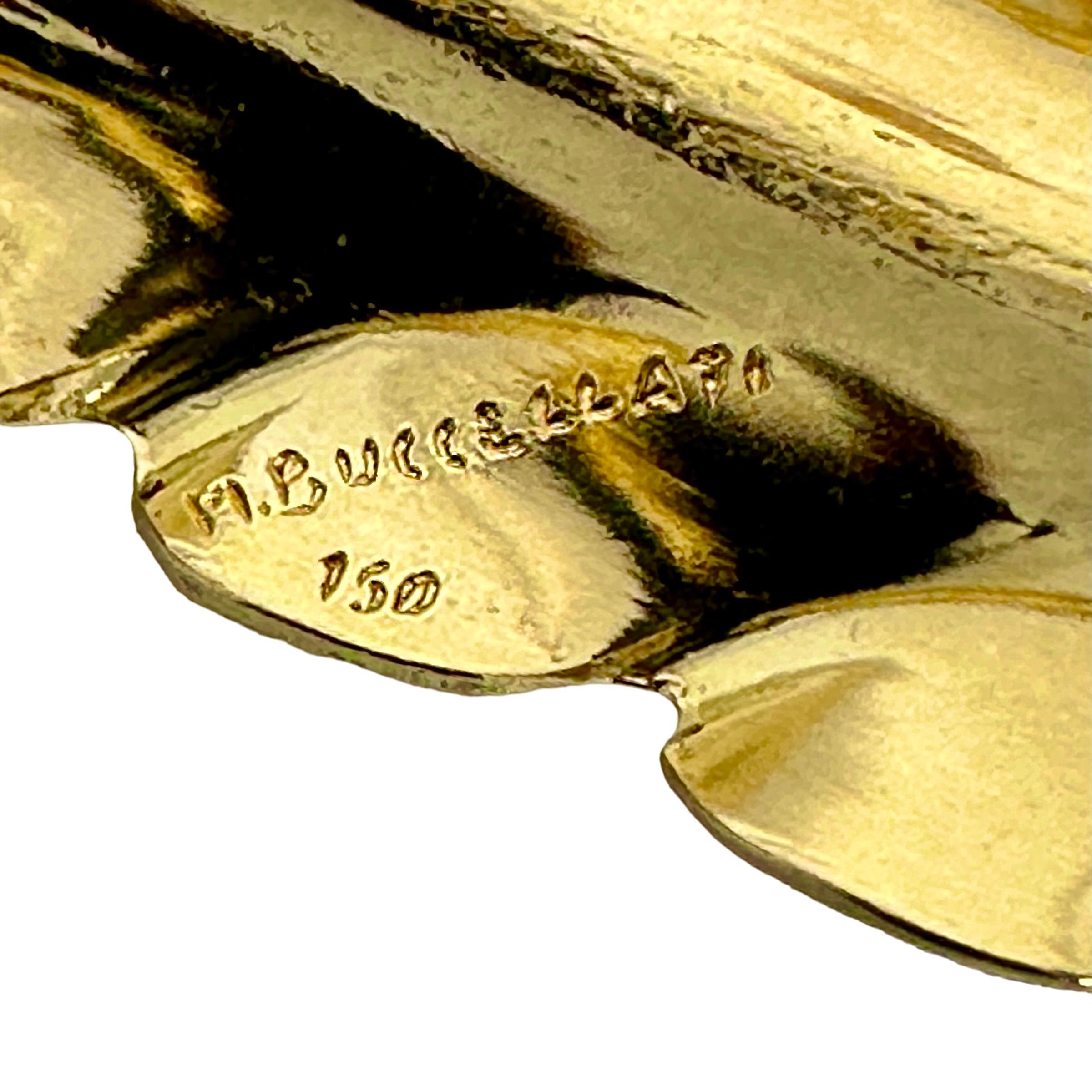 M. Buccellatti 18k Gold Laurel Leaf Bangle Bracelet For Sale 2