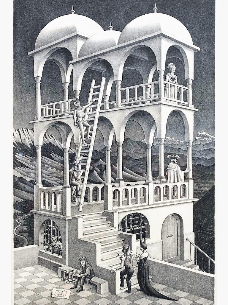 M.C. Escher Figurative Print - Belvedere