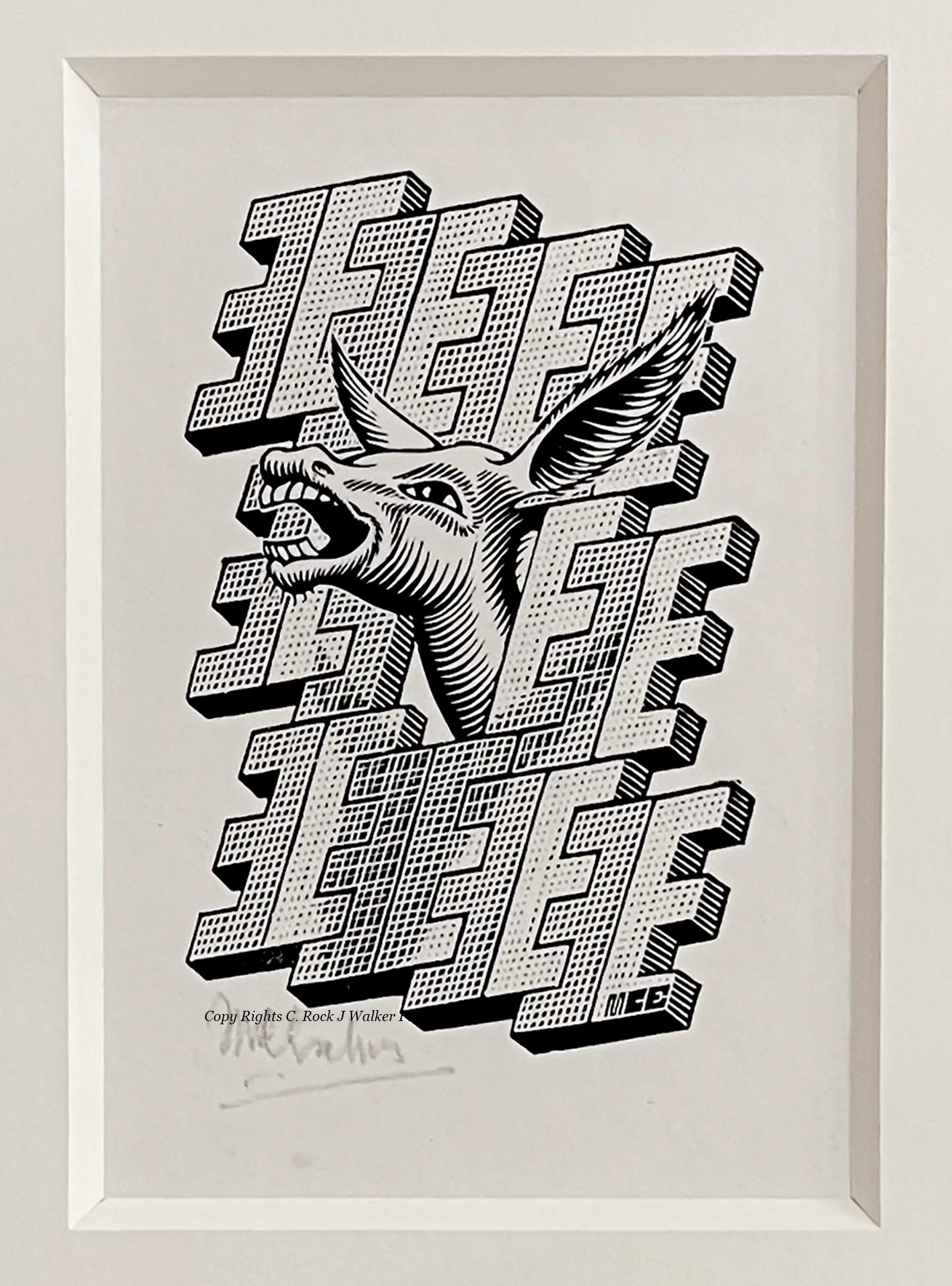 E is een Ezel (Donkey) #392 - Print by M.C. Escher