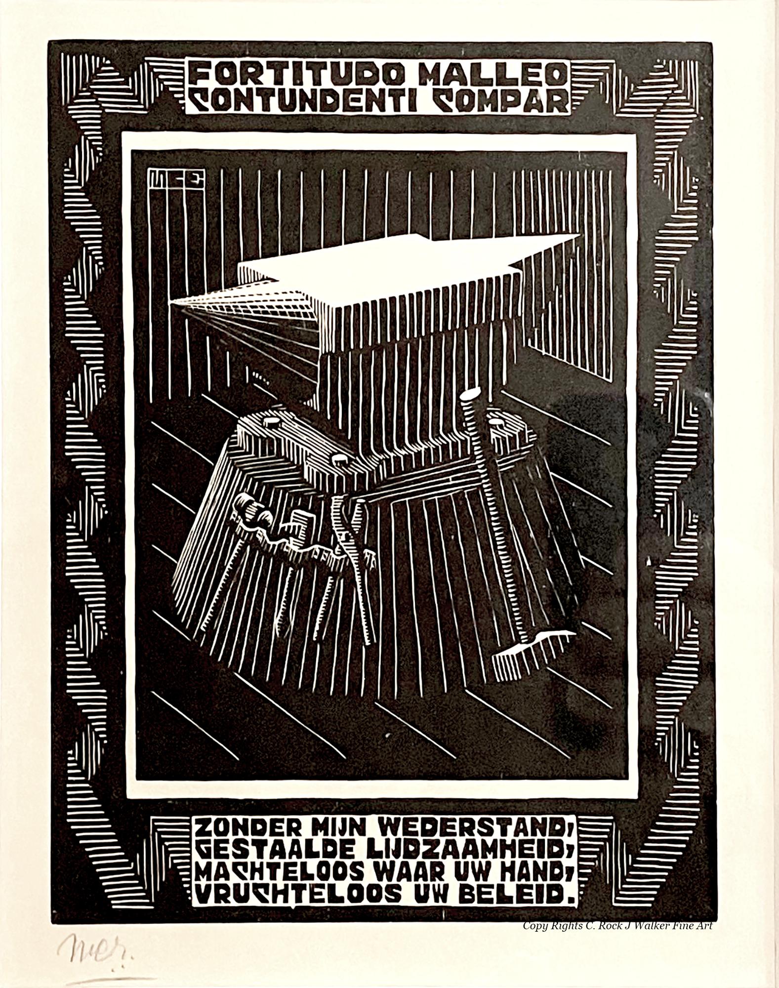 Emblemata, Anvil #163 - Print by M.C. Escher