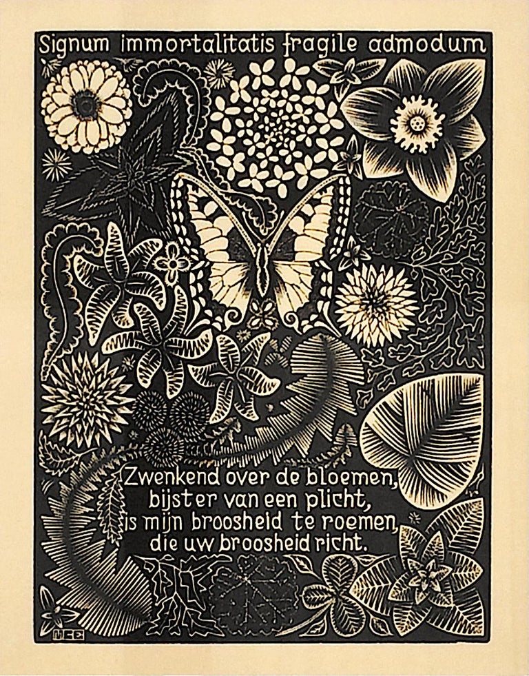 Emblemata - Butterfly - Print by M.C. Escher