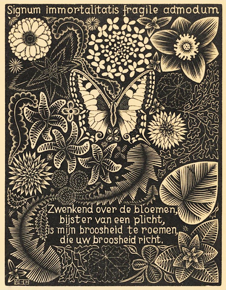 M.C. Escher Animal Print - Emblemata - Butterfly