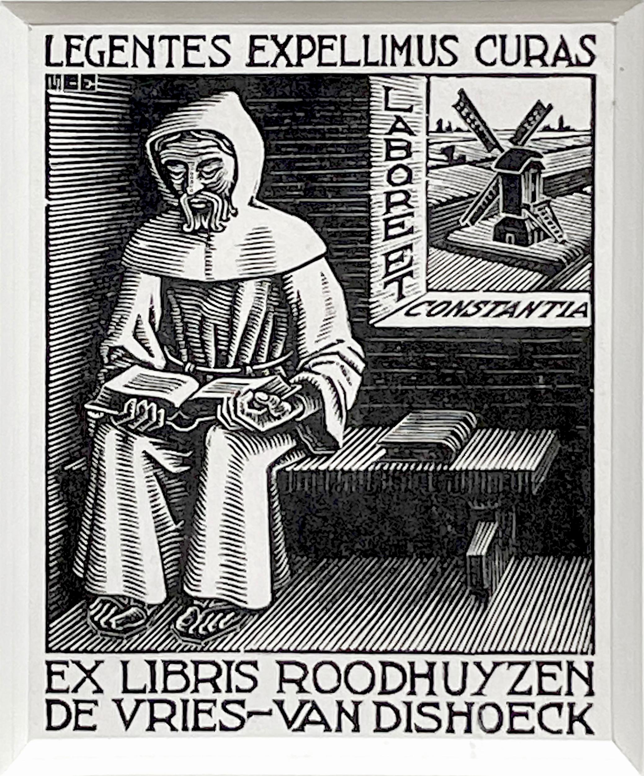 Ex Libris D.H. Roodhuyzen (Monk) - Print by M.C. Escher