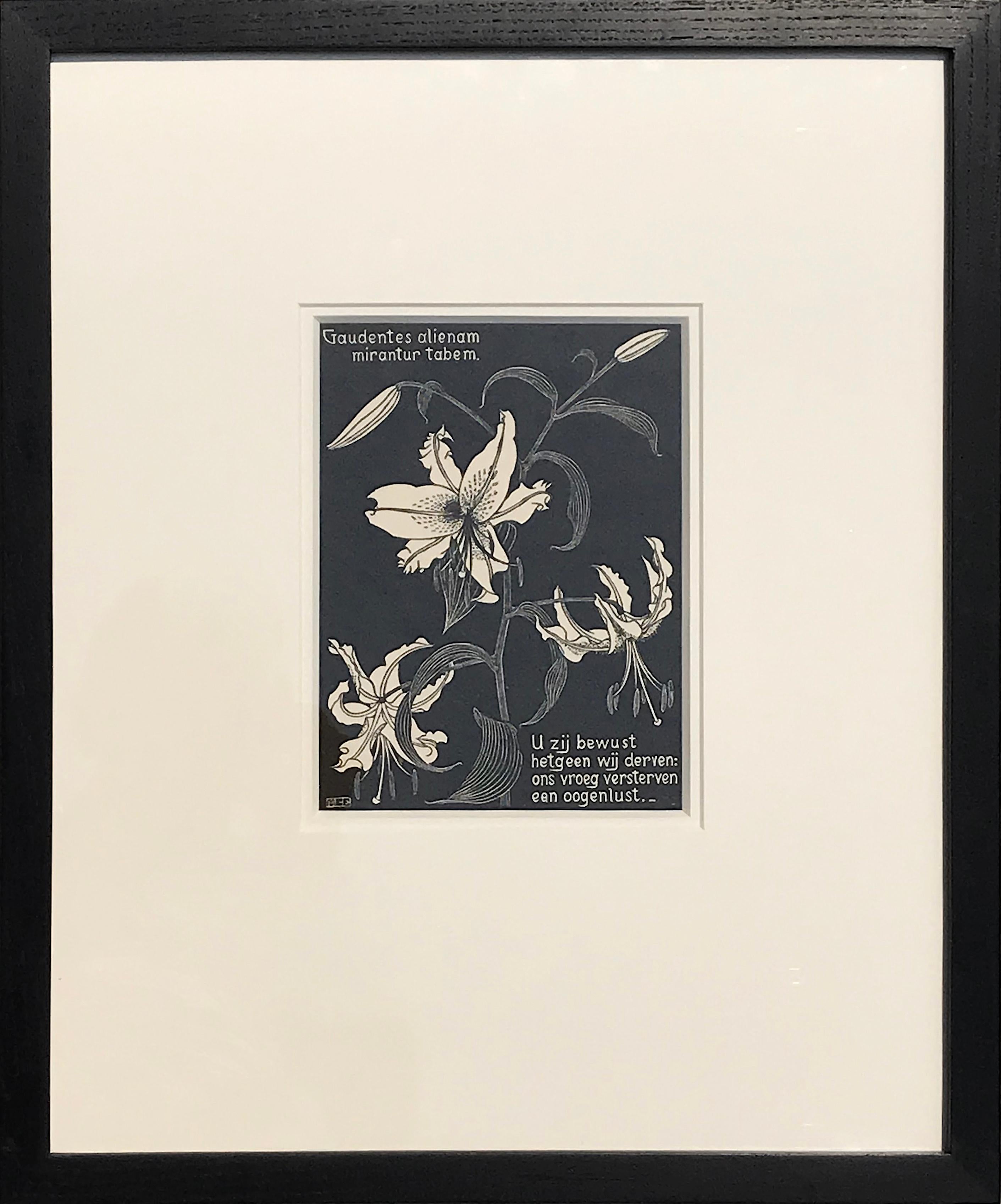 Flowers, Lilies - Print by M.C. Escher