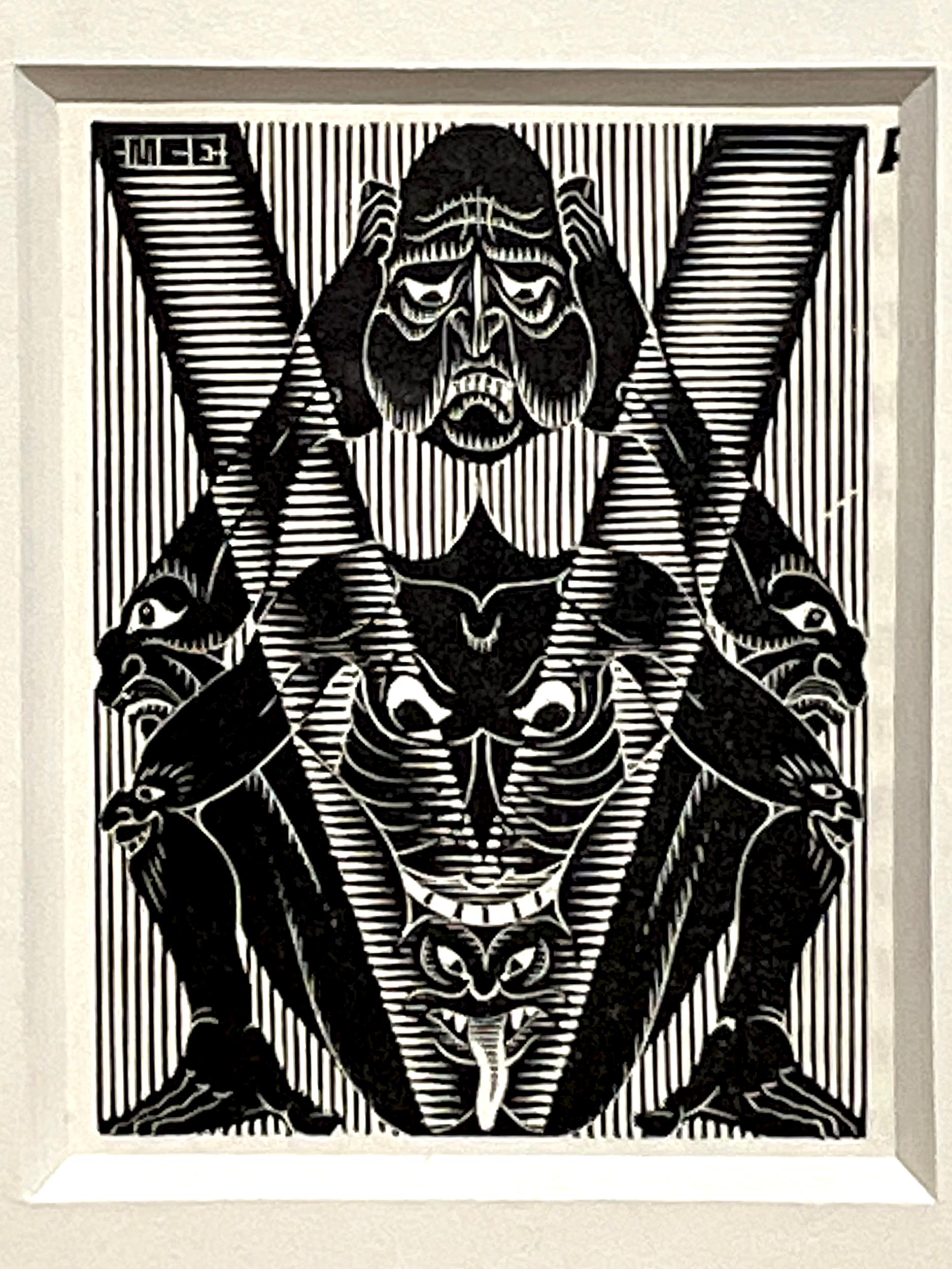 Initial "V"  - Print by M.C. Escher