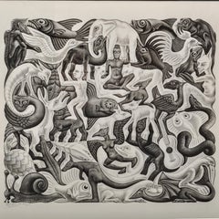 M. C. Escher Plane Filling Mosaic II Lithograph Wove Paper Signed numbered 1957
