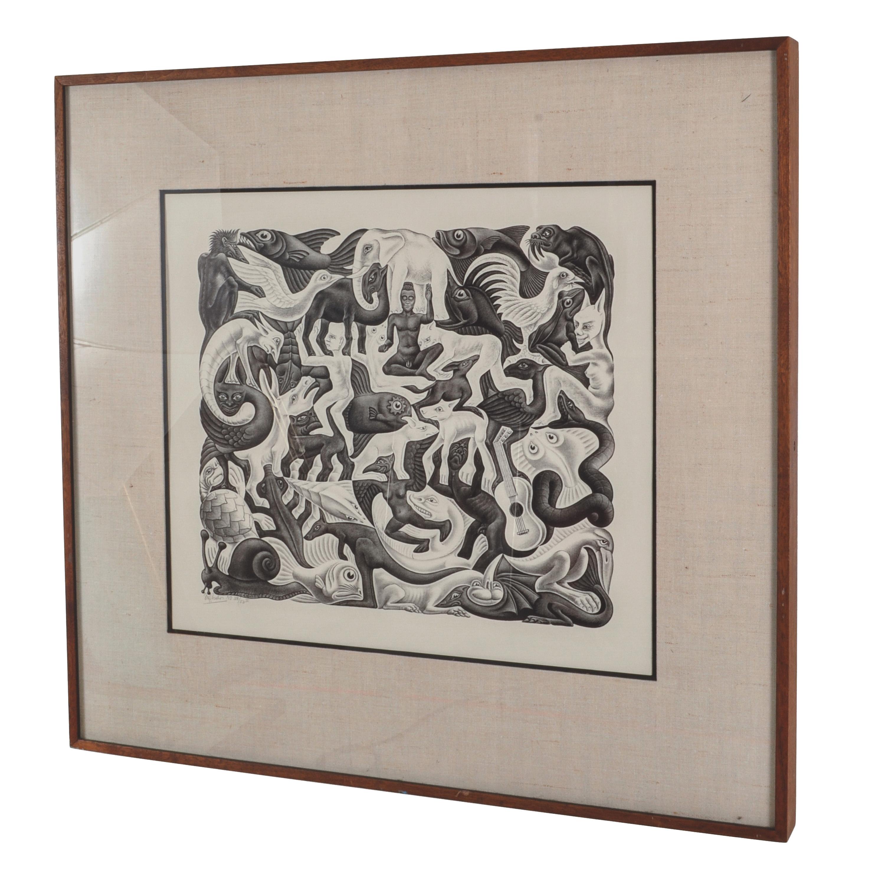 M. C. Escher Plane Filling Mosaic II Lithograph Wove Paper Signed numbered 1957 3