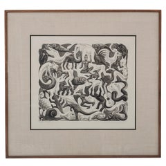 Used M. C. Escher Plane Filling Mosaic II Lithograph Wove Paper Signed numbered 1957