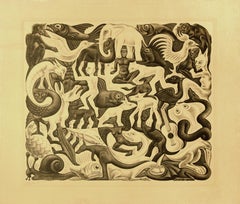 Mosaik II - Lithographie von MC Escher - 1957