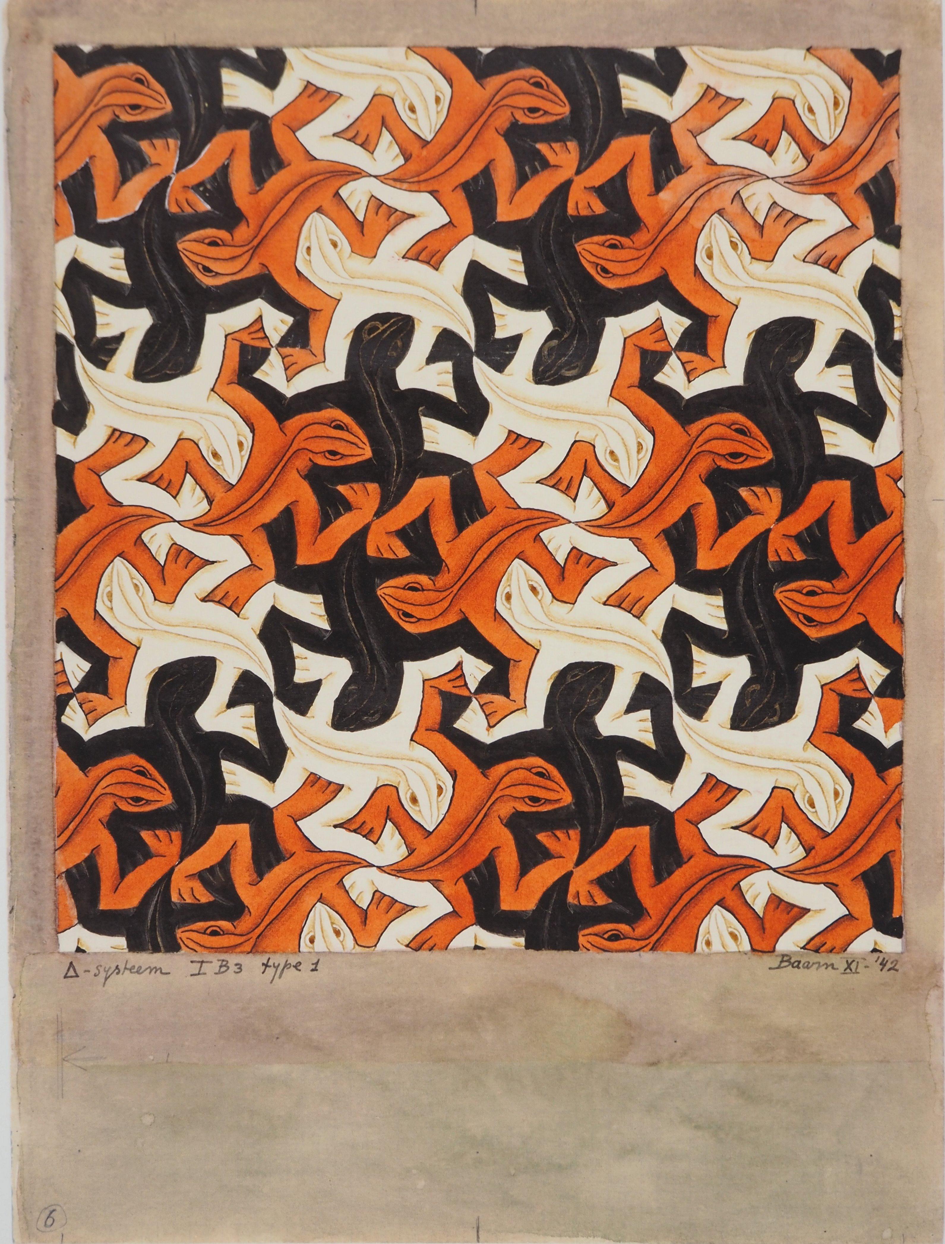 NATURE -  Intertwined Lizards - Facsimile, Ltd /450 - Print by M.C. Escher