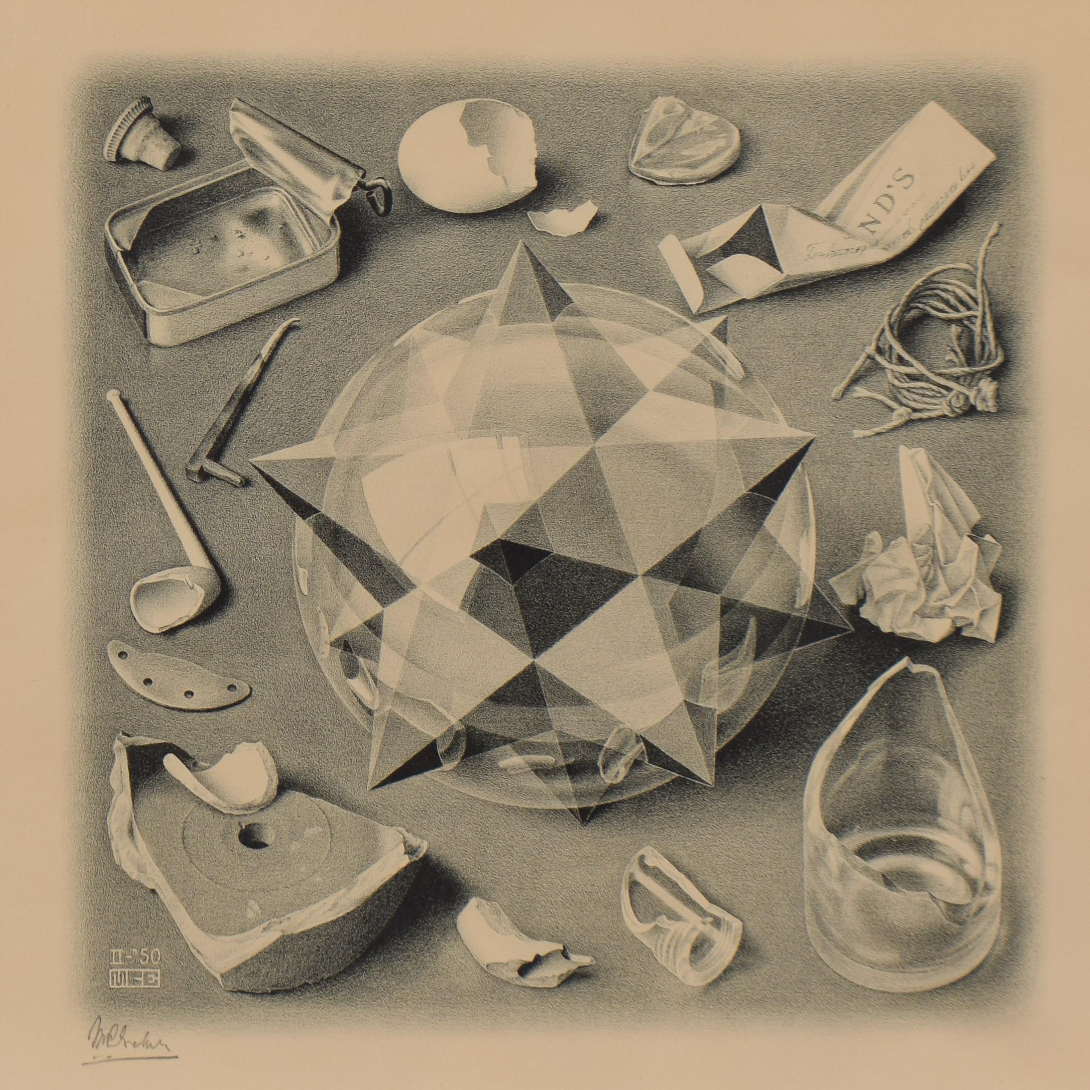Order and Chaos - Dutch Artist Graphic Litho Metamorphoses Perspective - Print by M.C. Escher