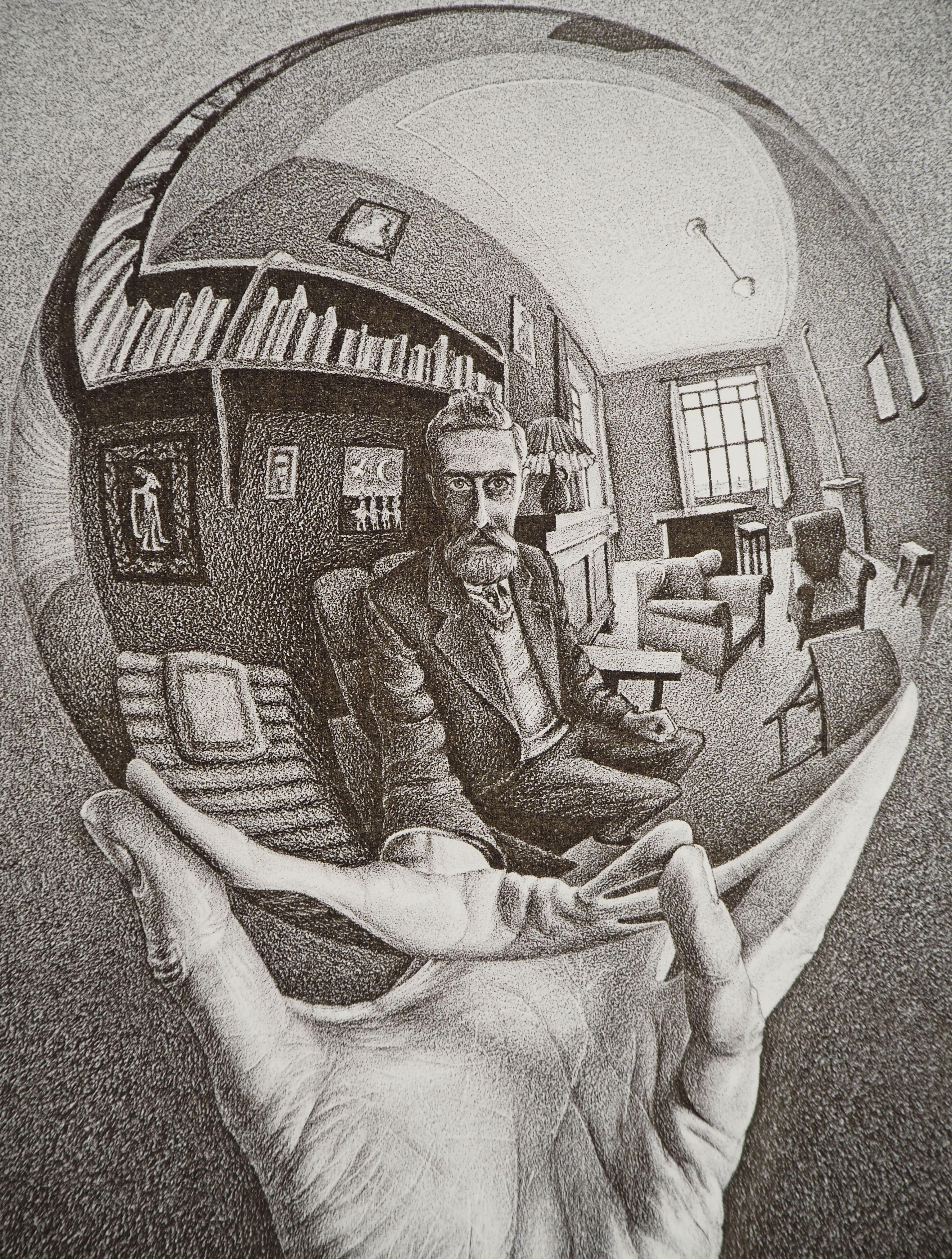 Reflecting Globe - Signiertes Faksimile, Ltd /450 (Moderne), Print, von M.C. Escher