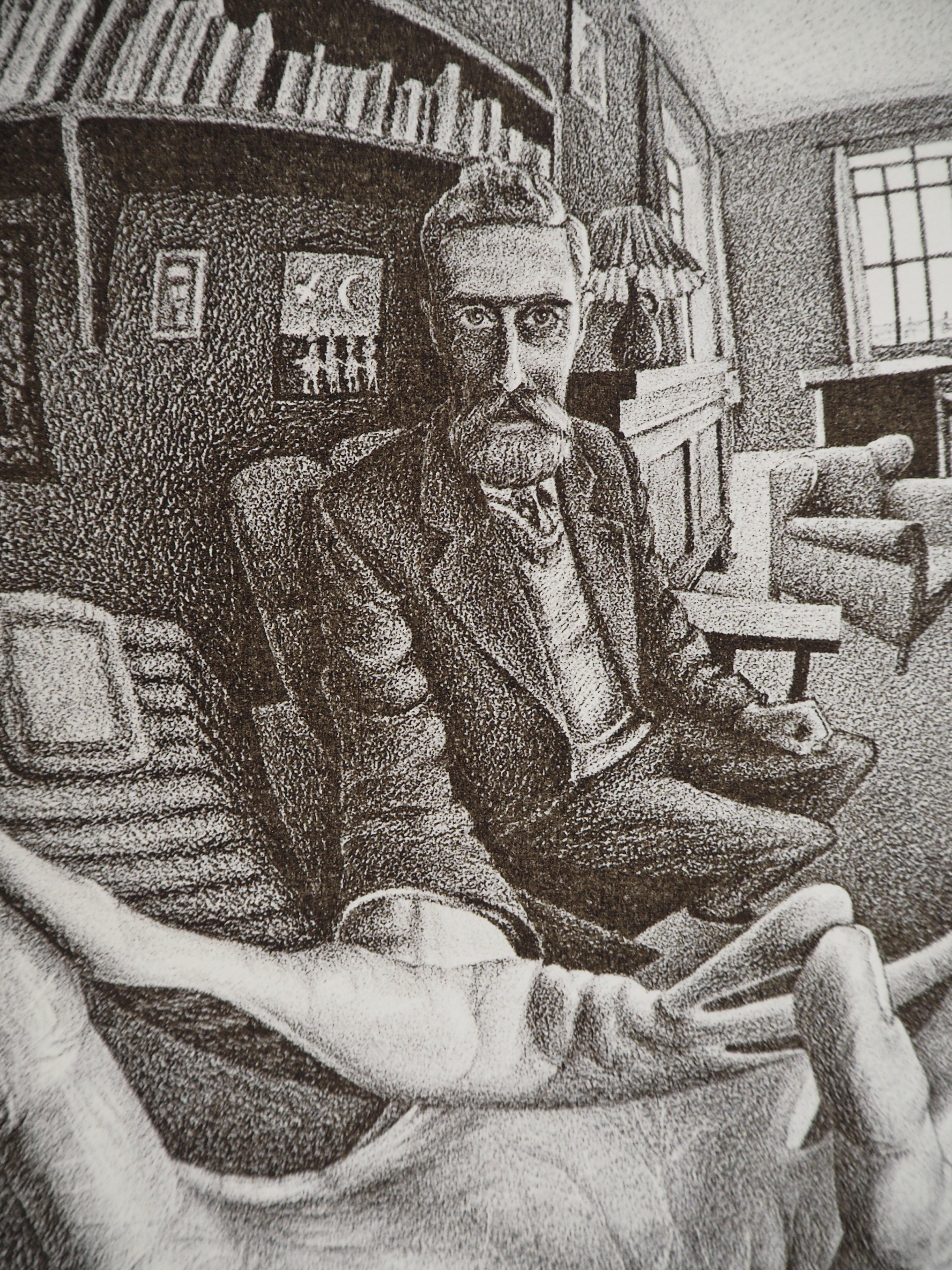 Reflecting Globe - Signiertes Faksimile, Ltd /450 (Grau), Landscape Print, von M.C. Escher