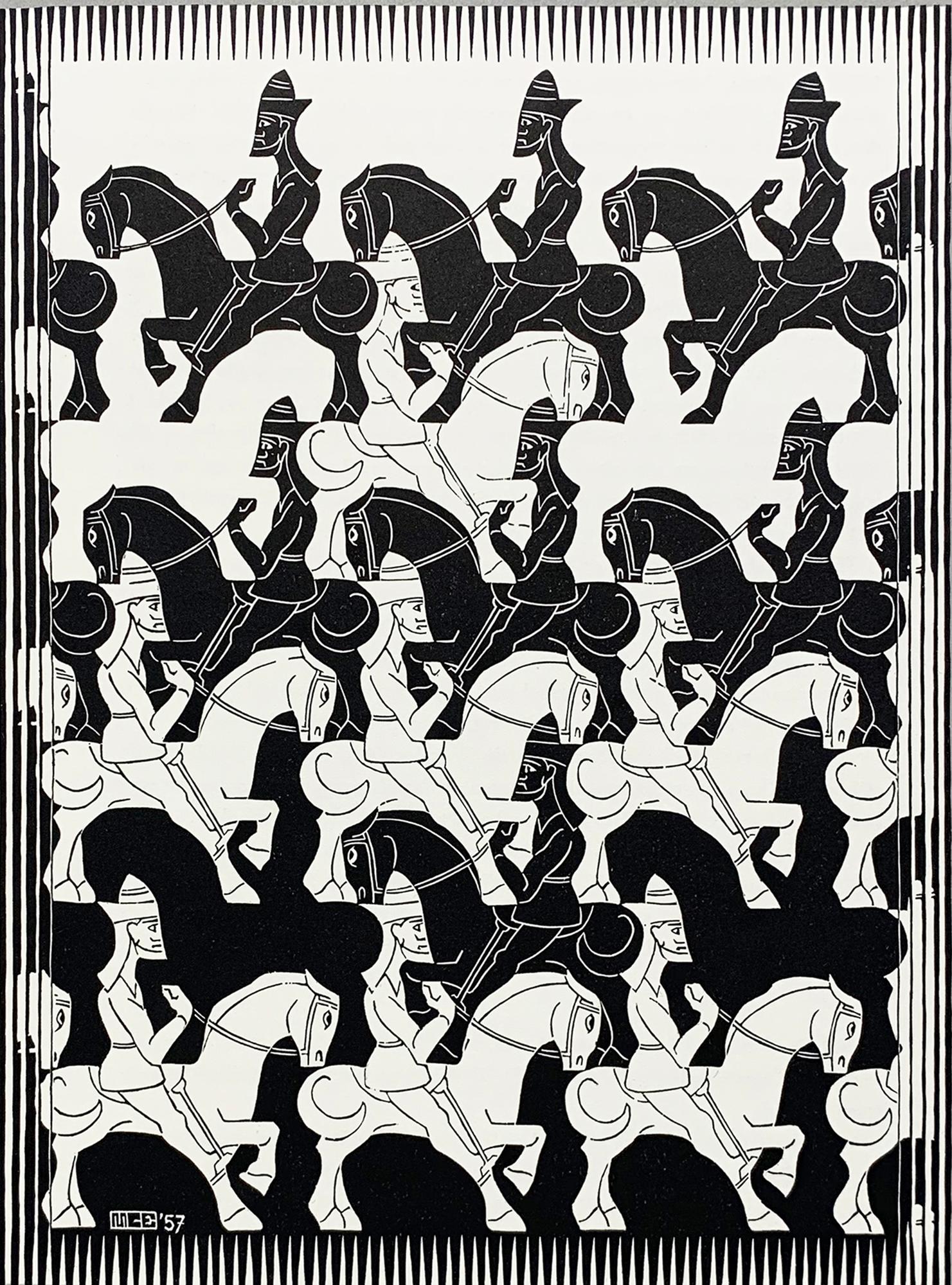 Regular Division of the Plane III "Horsemen" - Print by M.C. Escher