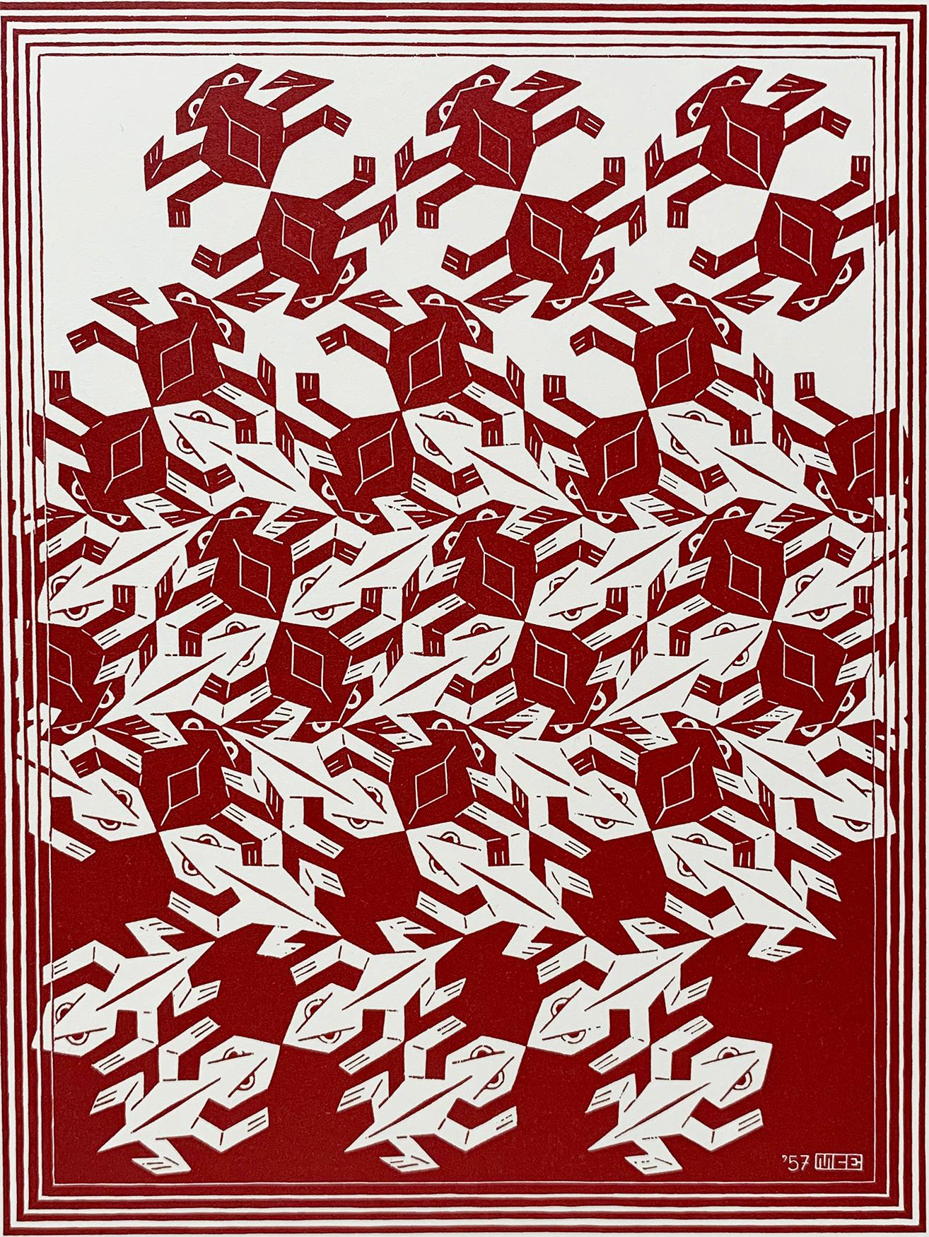 Regular Division of the Plane V (Frogs) - Print by M.C. Escher