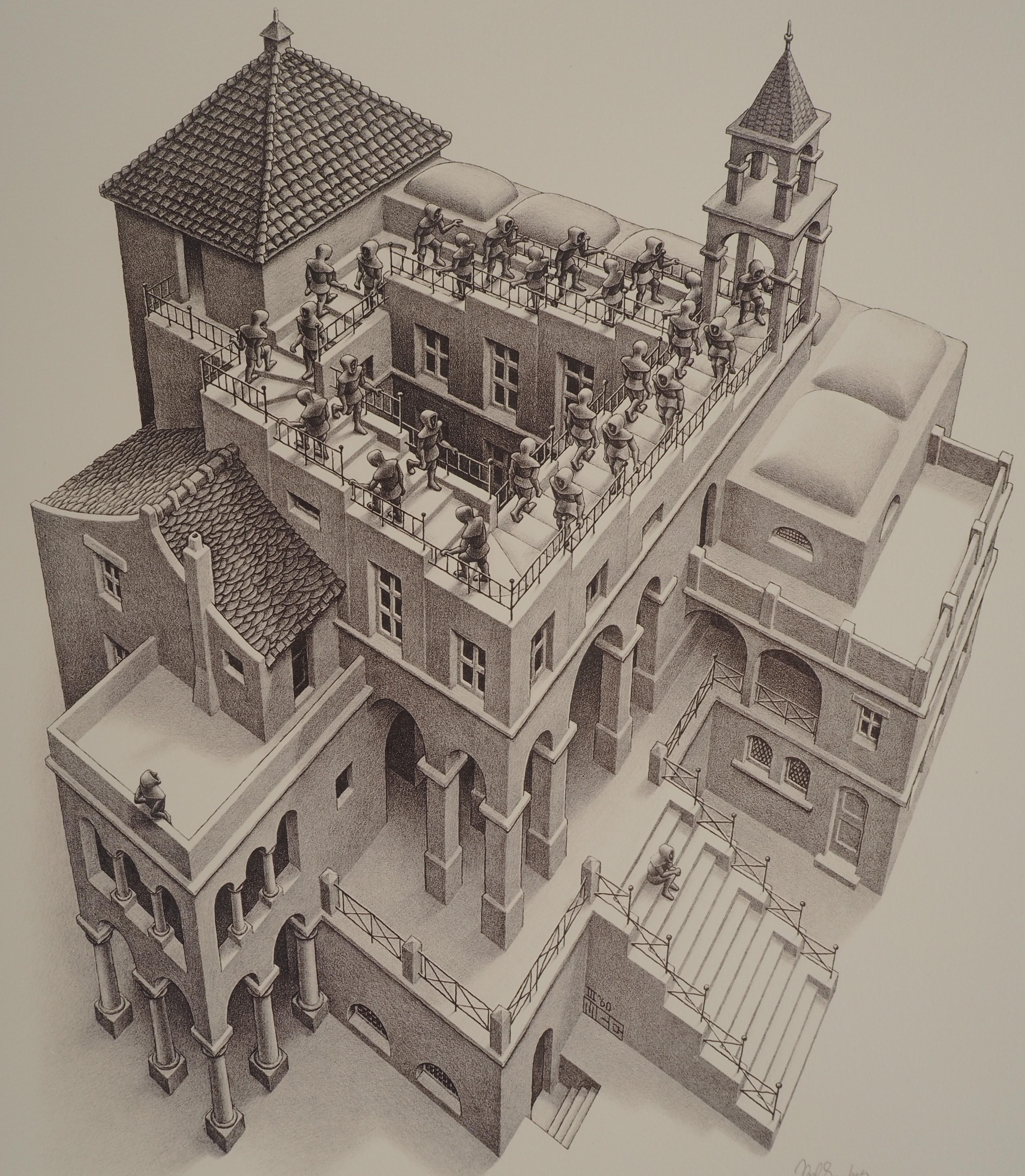 The Impossible Castle - Signed Facsimile, Ltd /450 - Modern Print by M.C. Escher