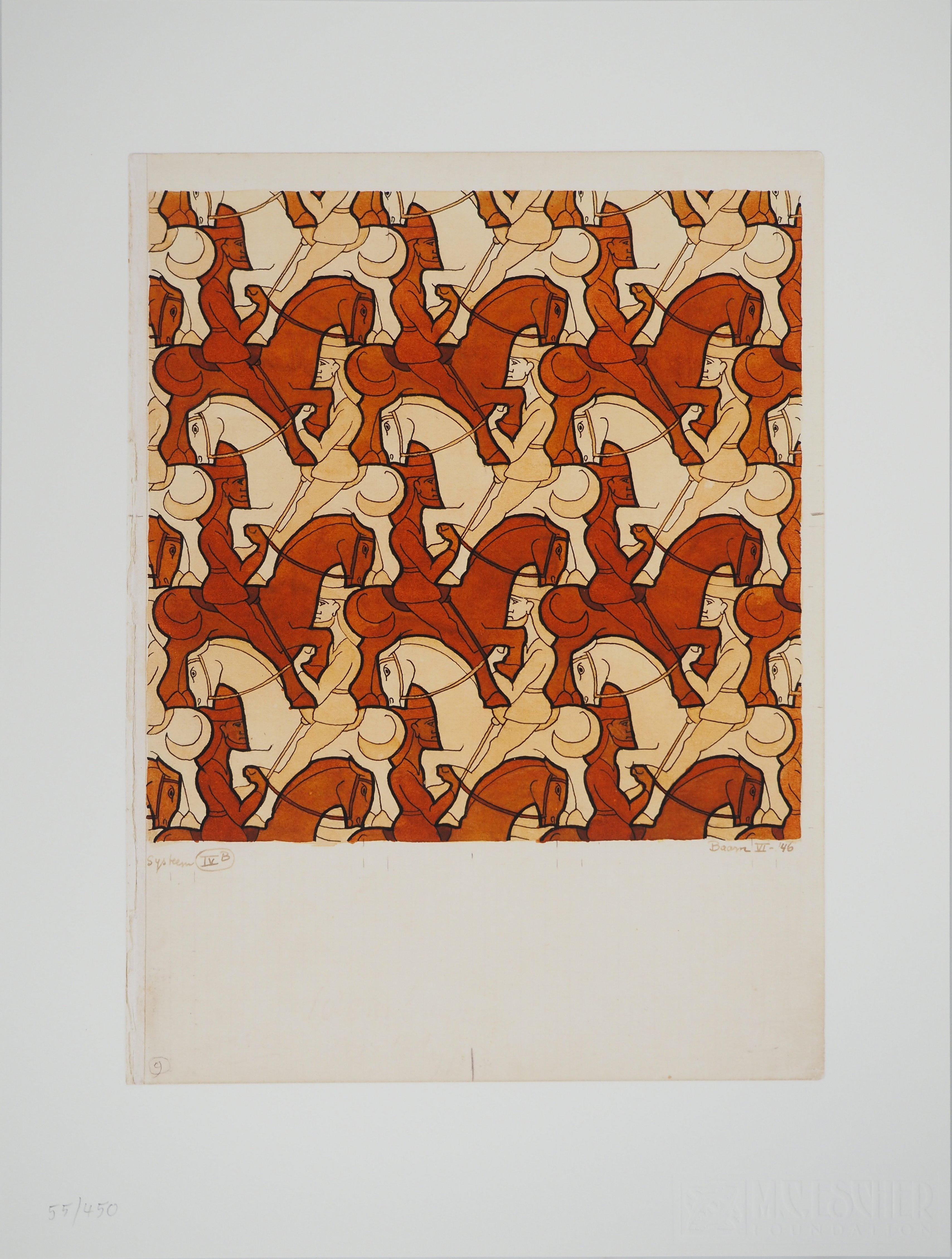 M.C. Escher Landscape Print - The Medieval Army - Facsimile, Ltd /450