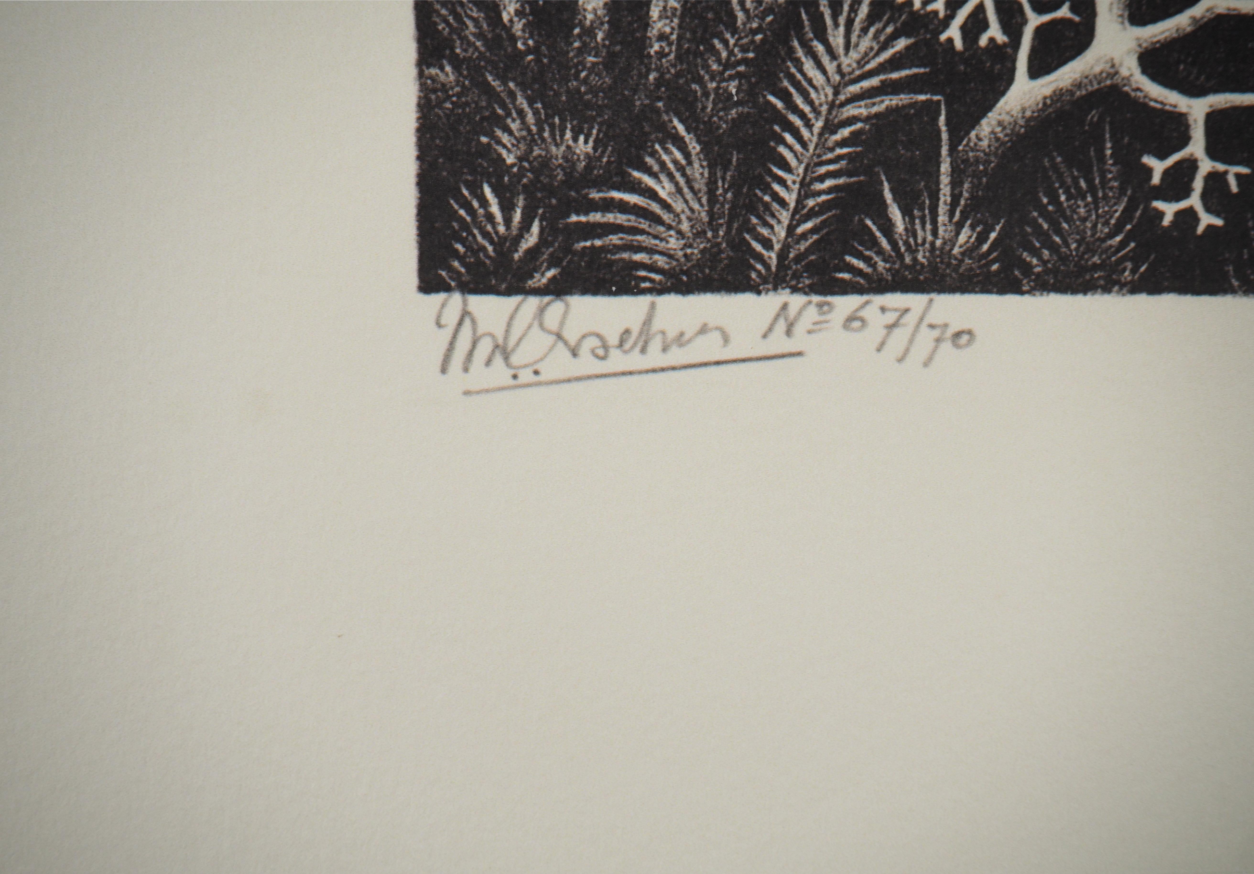 The Waterfall - Signed Facsimile, Ltd /450 - Modern Print by M.C. Escher