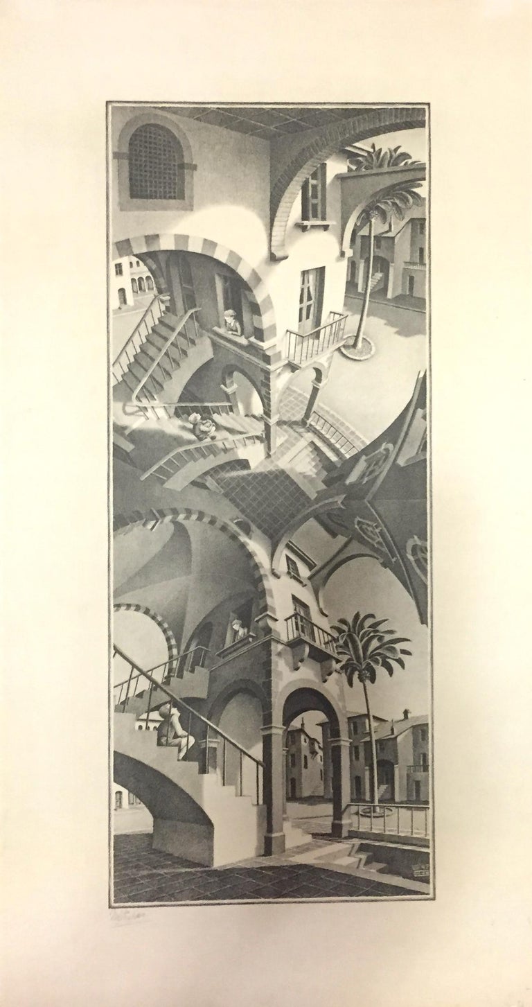 M. C. Escher Up And Down Original Lithograph by M.C. Escher 1974