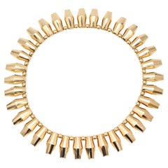 M. C.C. MOSSALONE 1950 Girocollo con frange sfaccettate in oro giallo massiccio 14Kt