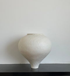 M Ceramic Vase in White Matte by Mathilde Martin