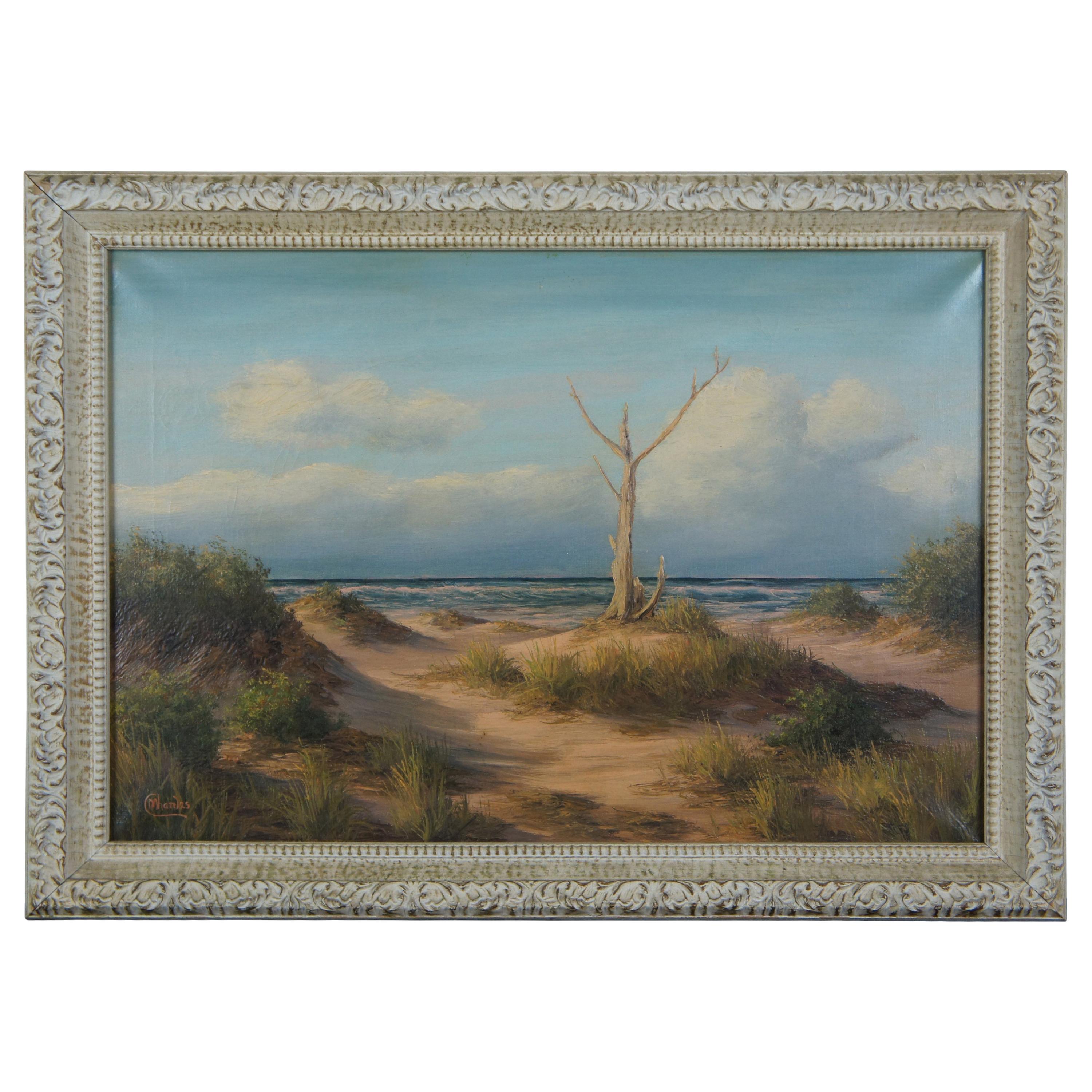 M. Charles Donald Leary Beach Dunes Ocean Landscape Oil Painting on Canvas