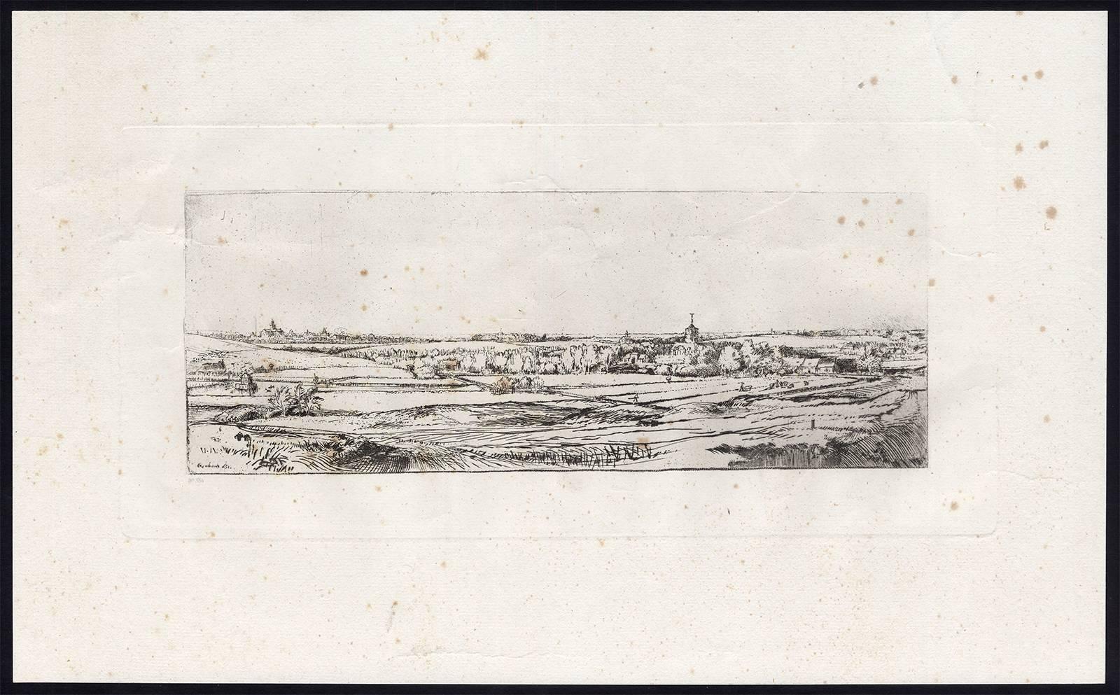 M. Charreyre Landscape Print - Untitled - This plate shows a landscape with villages and churches.