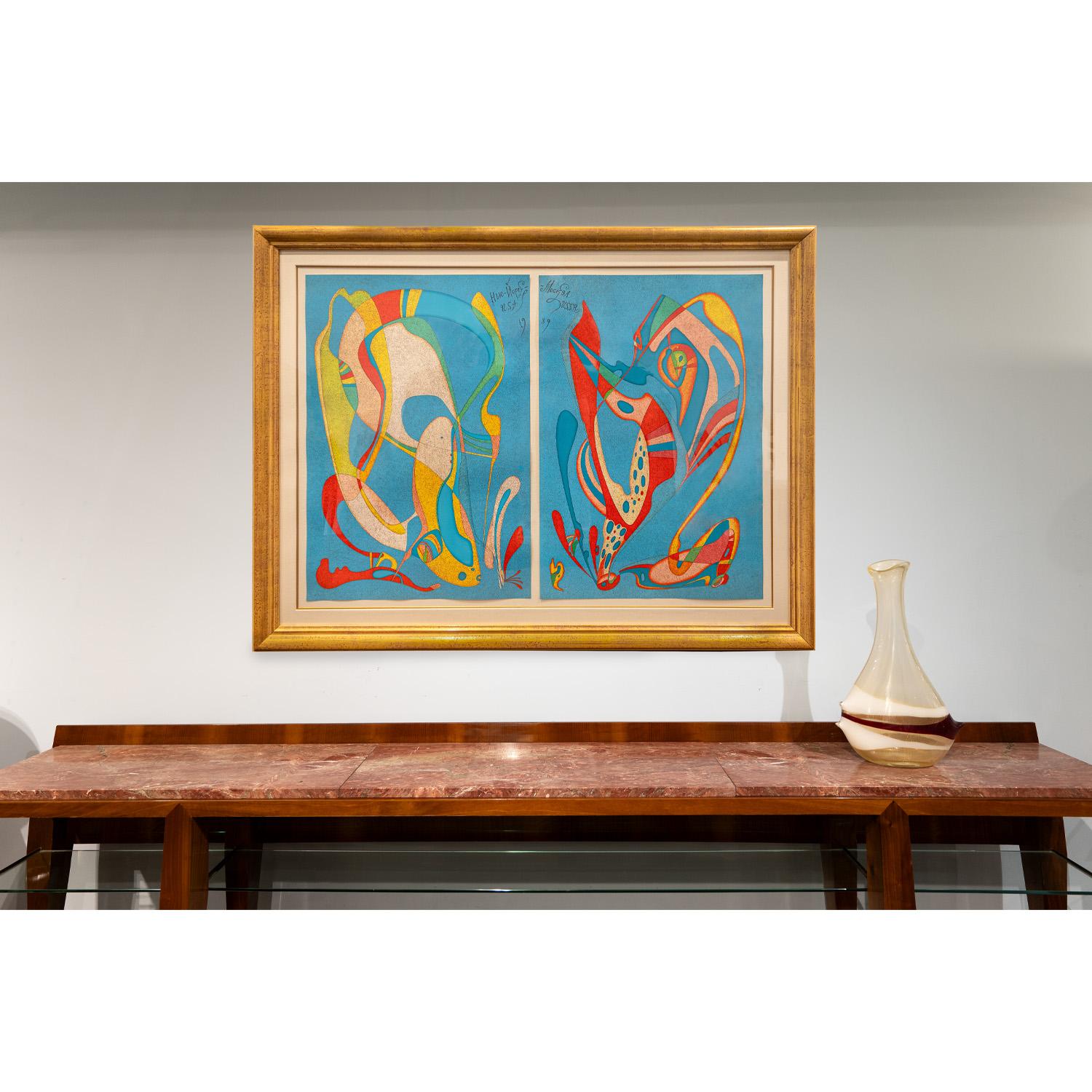 M. Chemiakin Large Abstract Pair of Lithographs 1989 (Signed and Numbered) For Sale 1