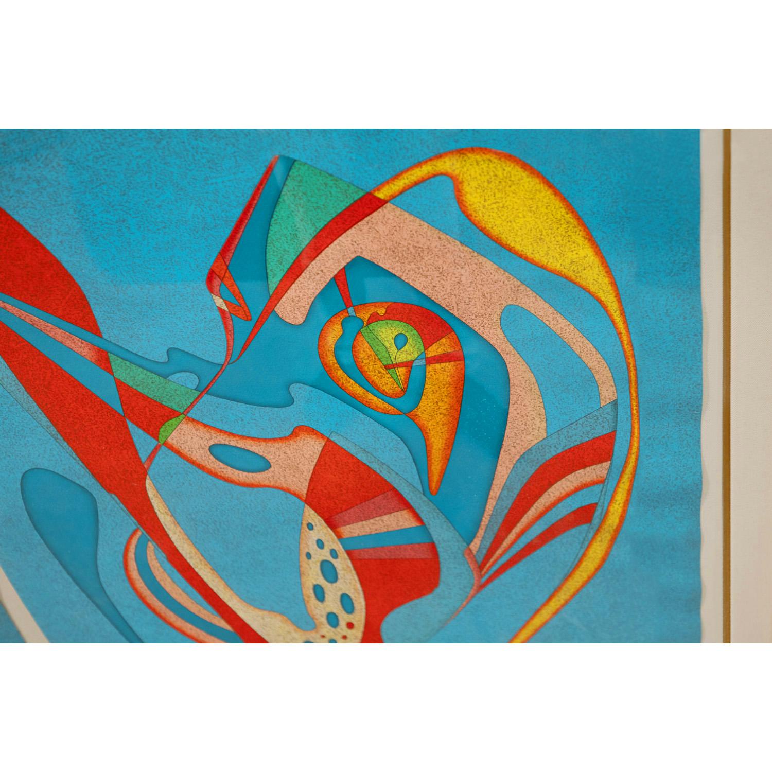 Modern M. Chemiakin Large Abstract Pair of Lithographs 1989 (Signed and Numbered) For Sale